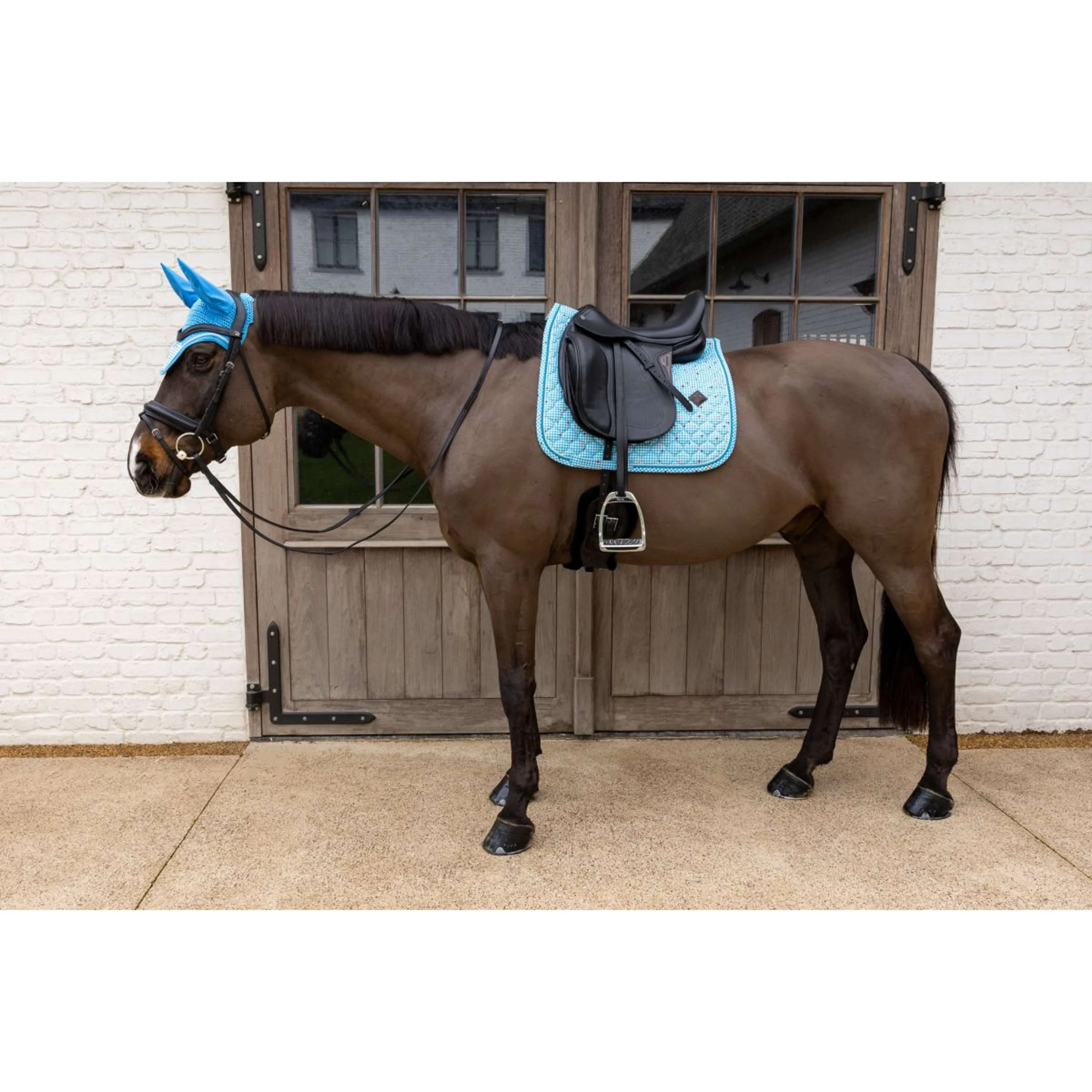 Kentucky Tapis de Selle Velvet Pied De Poule Dressage Marin - Image 2