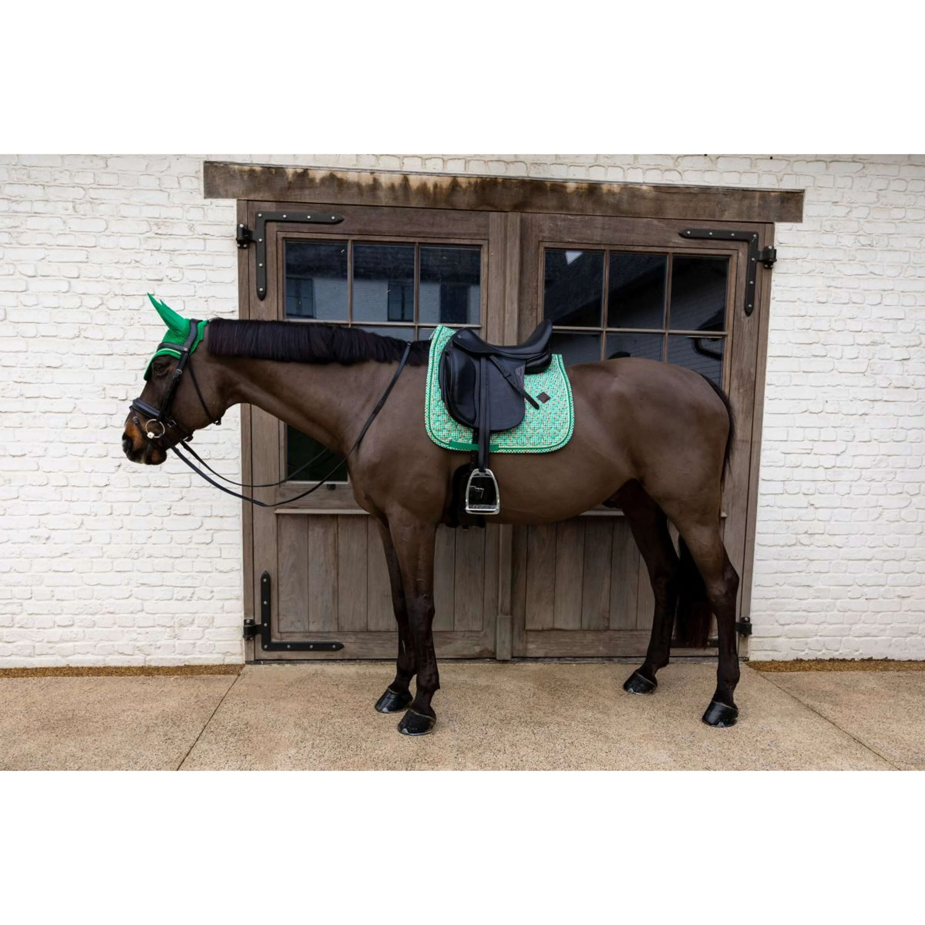 Kentucky Tapis de Selle Velvet Pied De Poule Dressage Vert clair - Image 3
