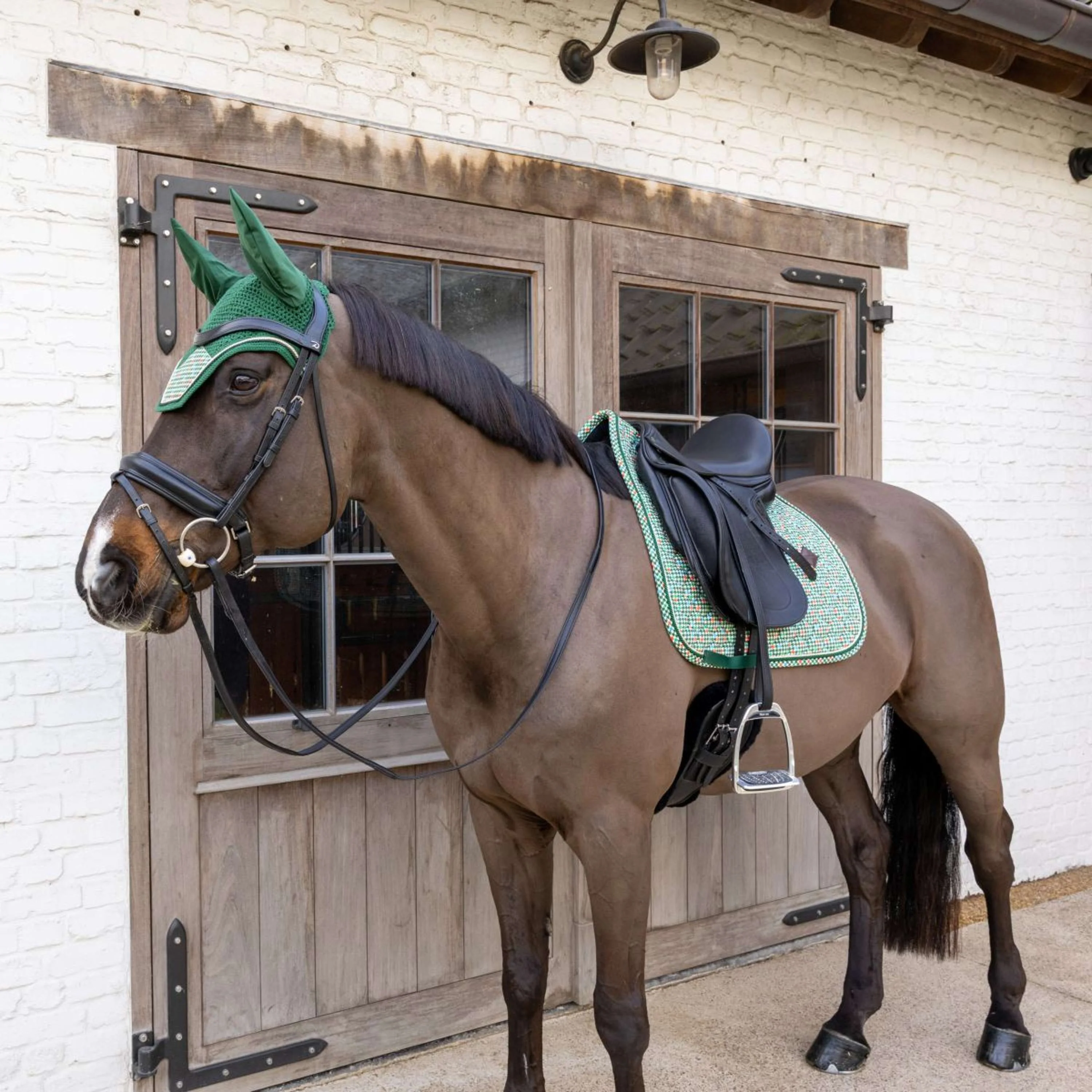 Kentucky Tapis de Selle Velvet Pied De Poule Dressage Vert foncé - Image 3