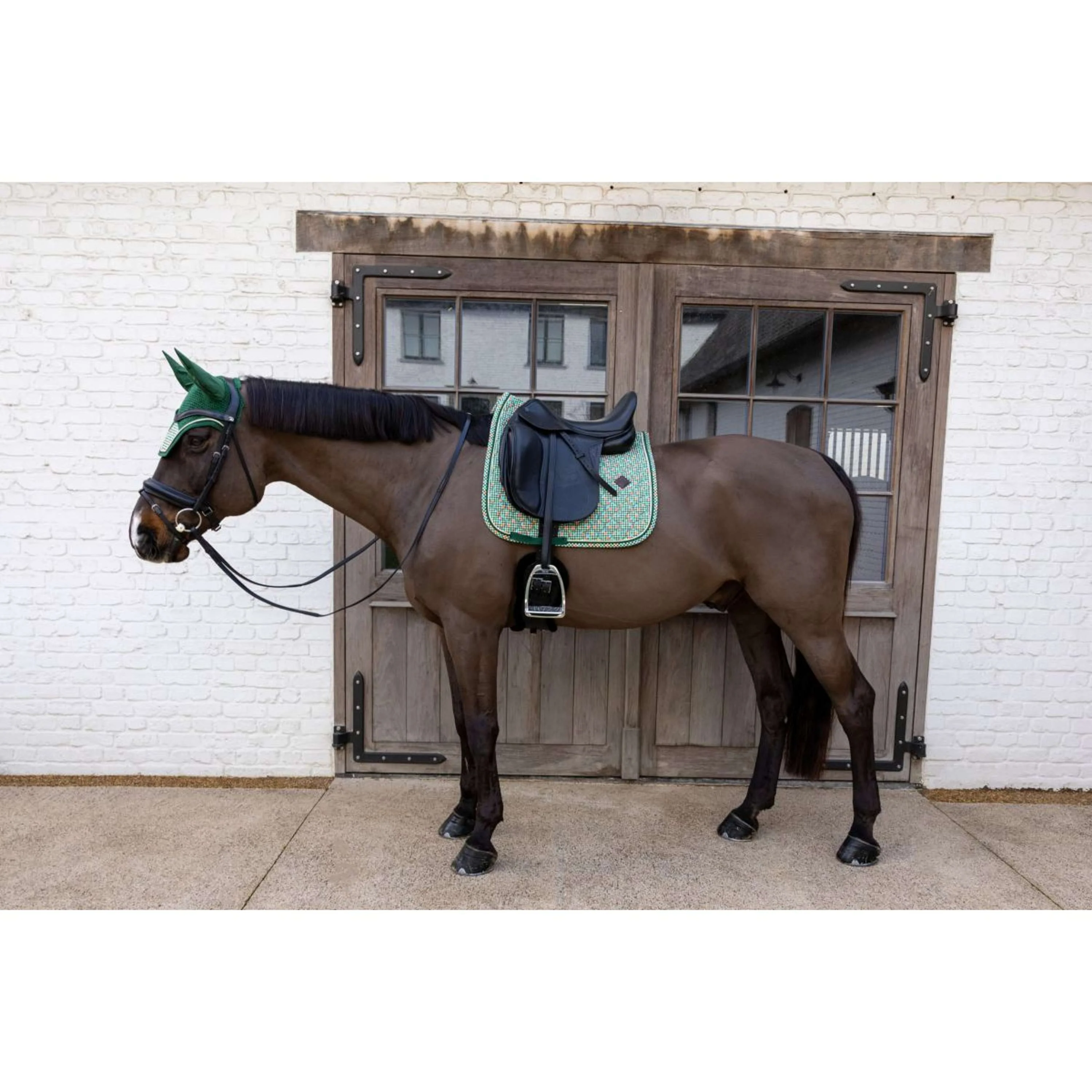 Kentucky Tapis de Selle Velvet Pied De Poule Dressage Vert foncé - Image 5