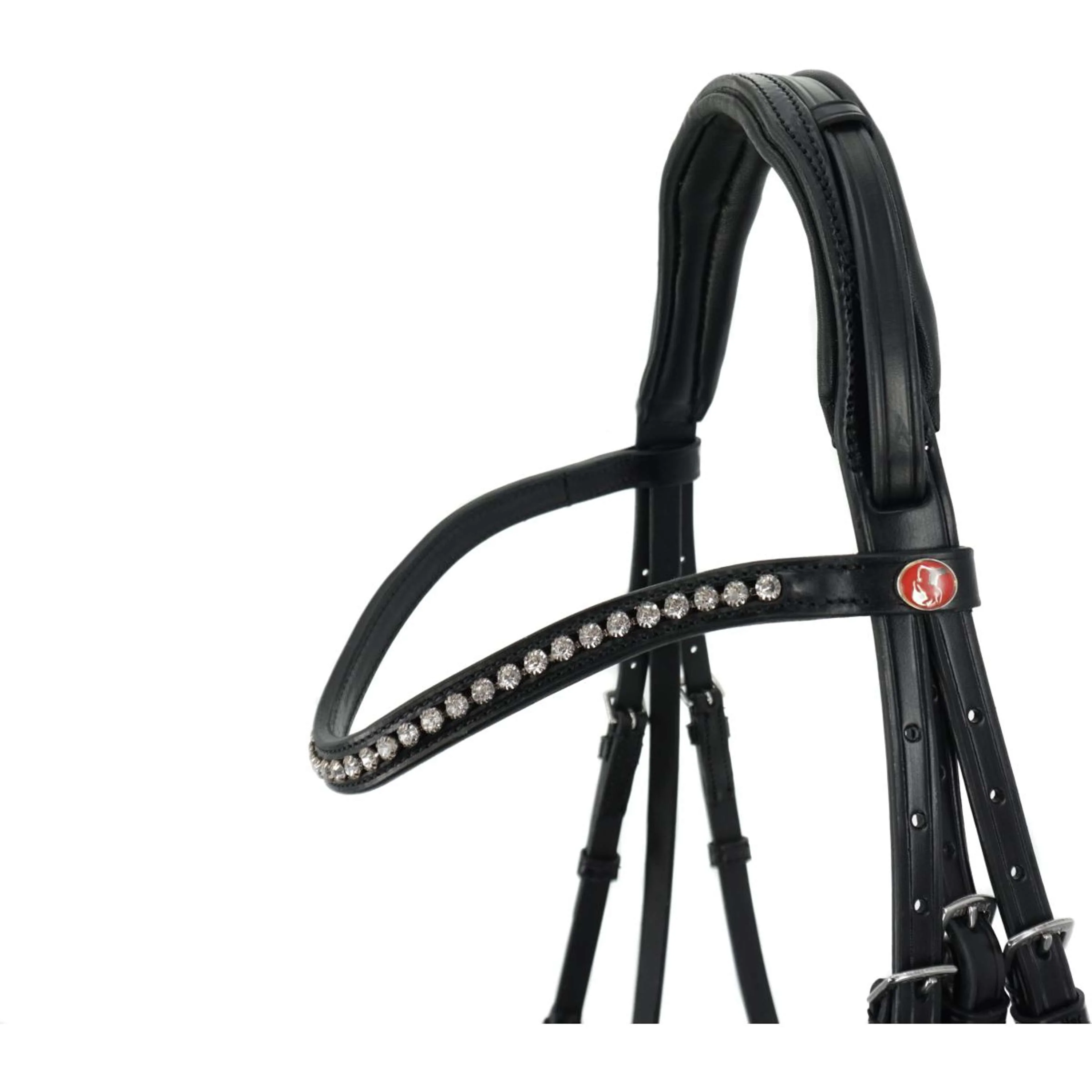 Kieffer Bridon Comfort Paris Anglais Muserolle avec Noseband, Noir Technique, Vernis, 35mm Noir/Blanc - Image 8