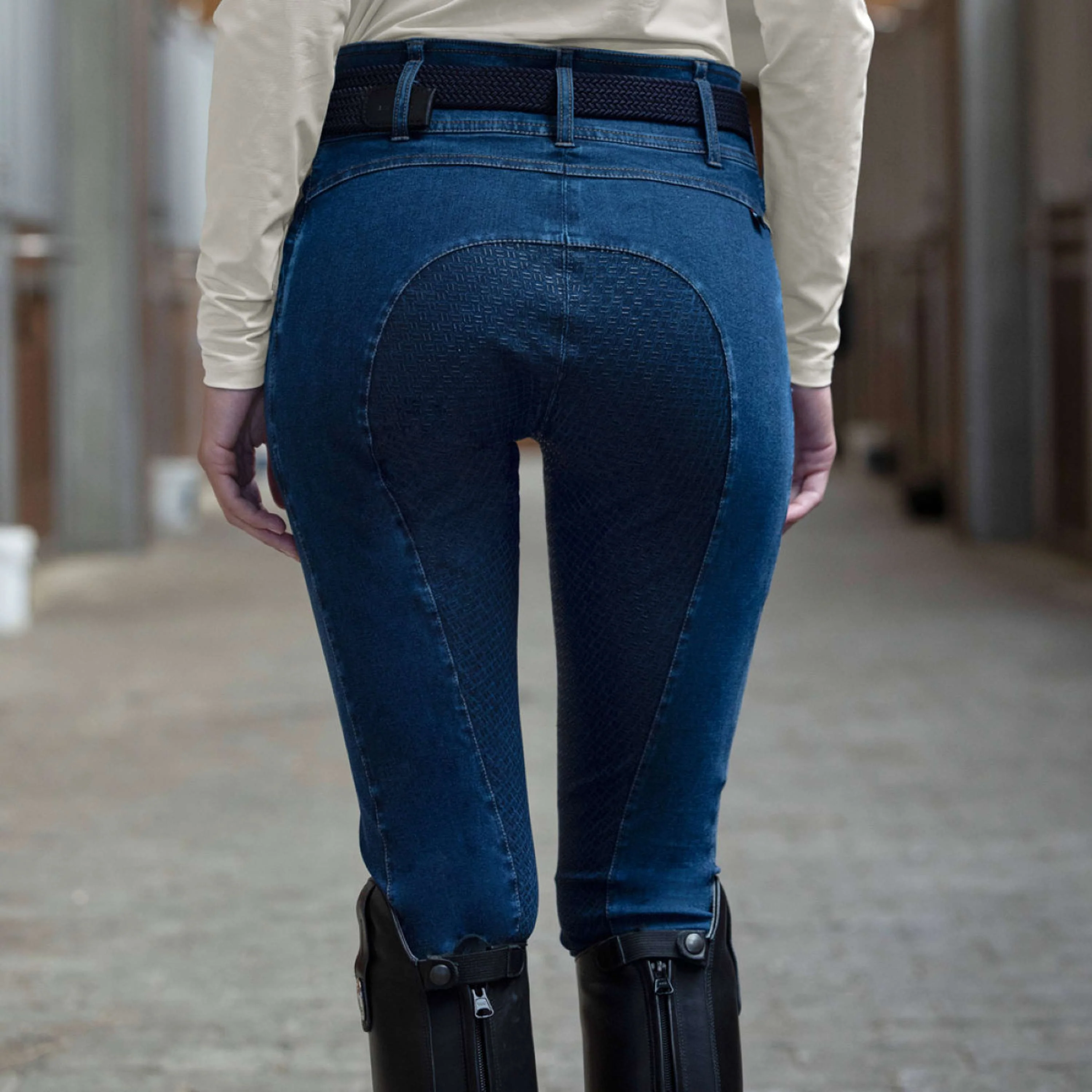 Kingsland Pantalon d'Équitation KLKayce Denim Full Grip Marin - Image 3