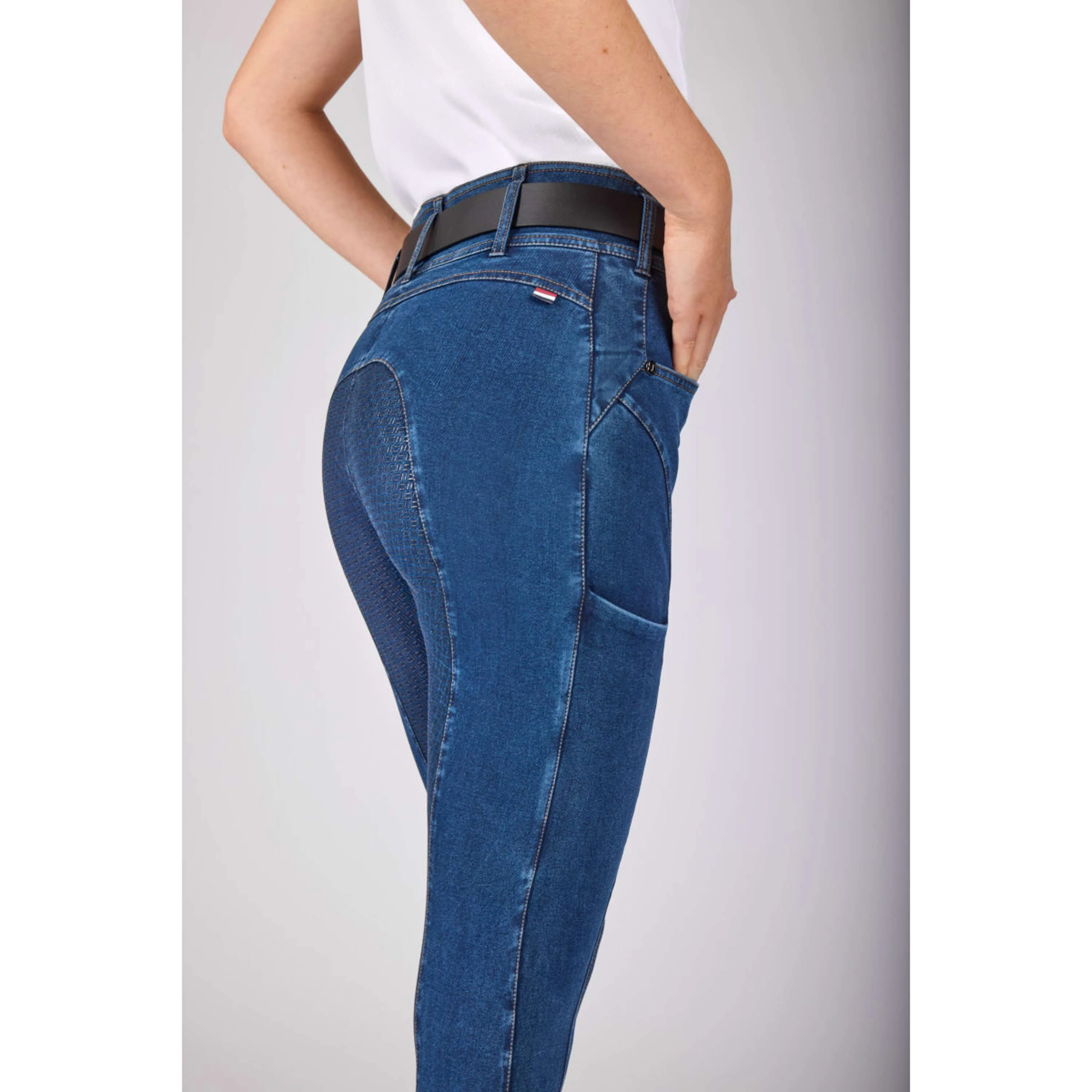Kingsland Pantalon d'Équitation KLKayce Denim Full Grip Marin - Image 7