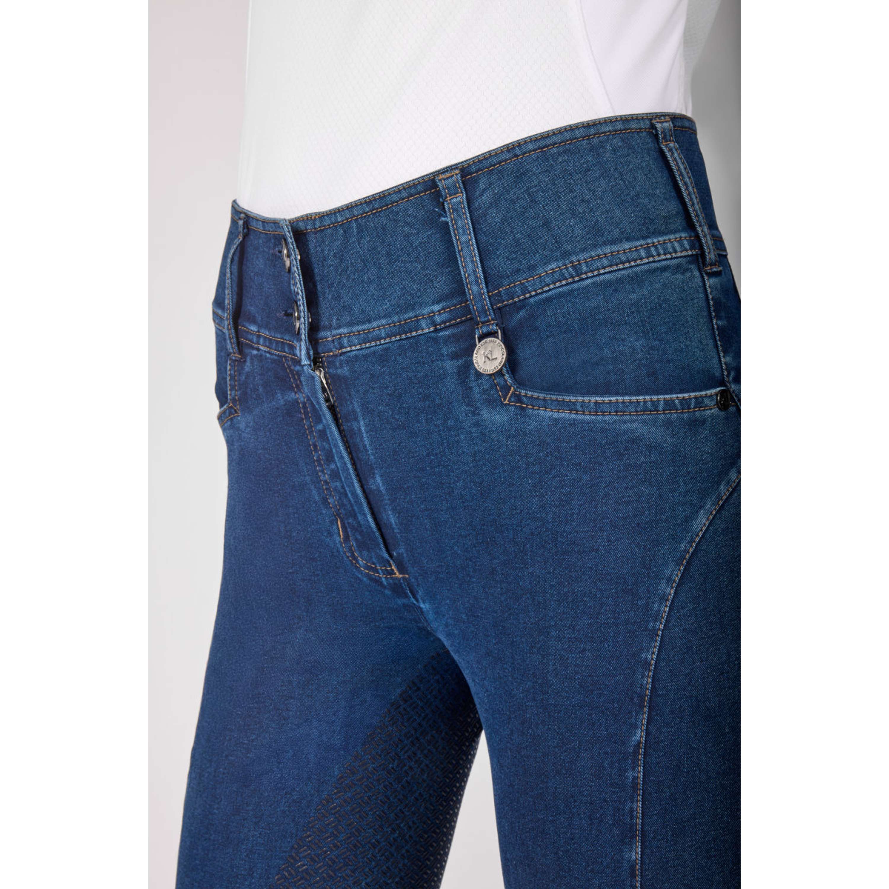 Kingsland Pantalon d'Équitation KLKayce Denim Full Grip Marin - Image 8