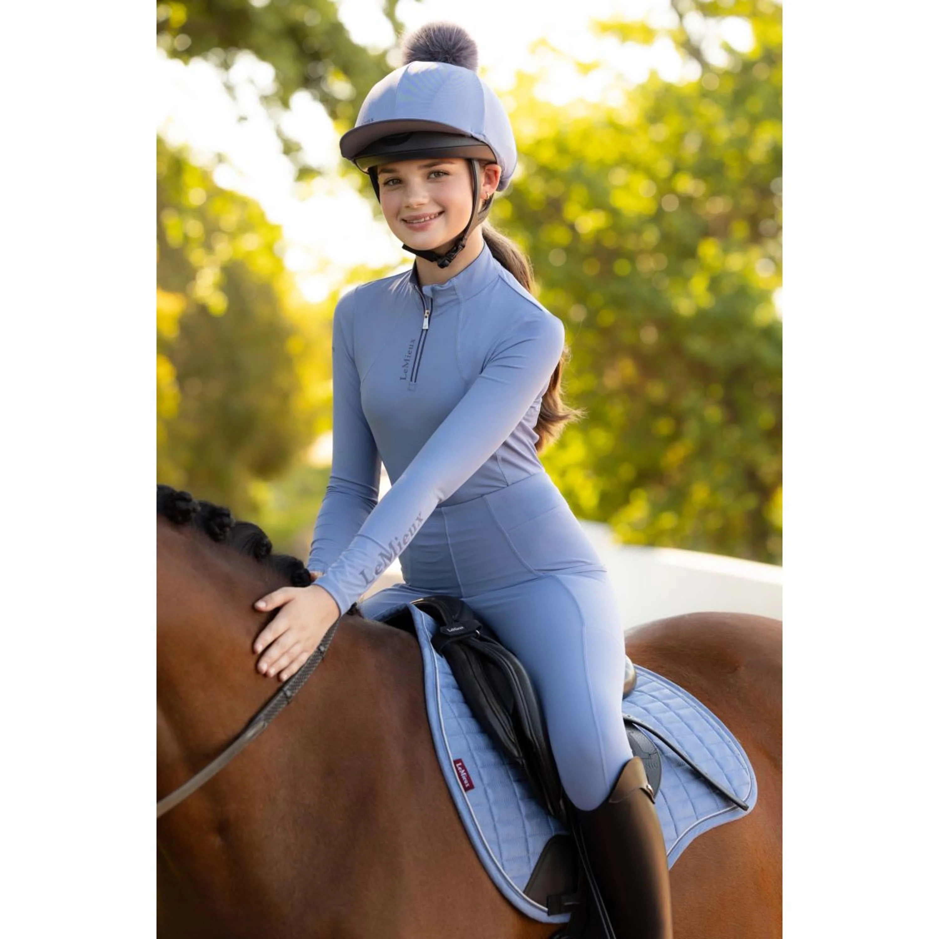 LeMieux Base Layer Young Rider Classique Powder Blue - Image 2