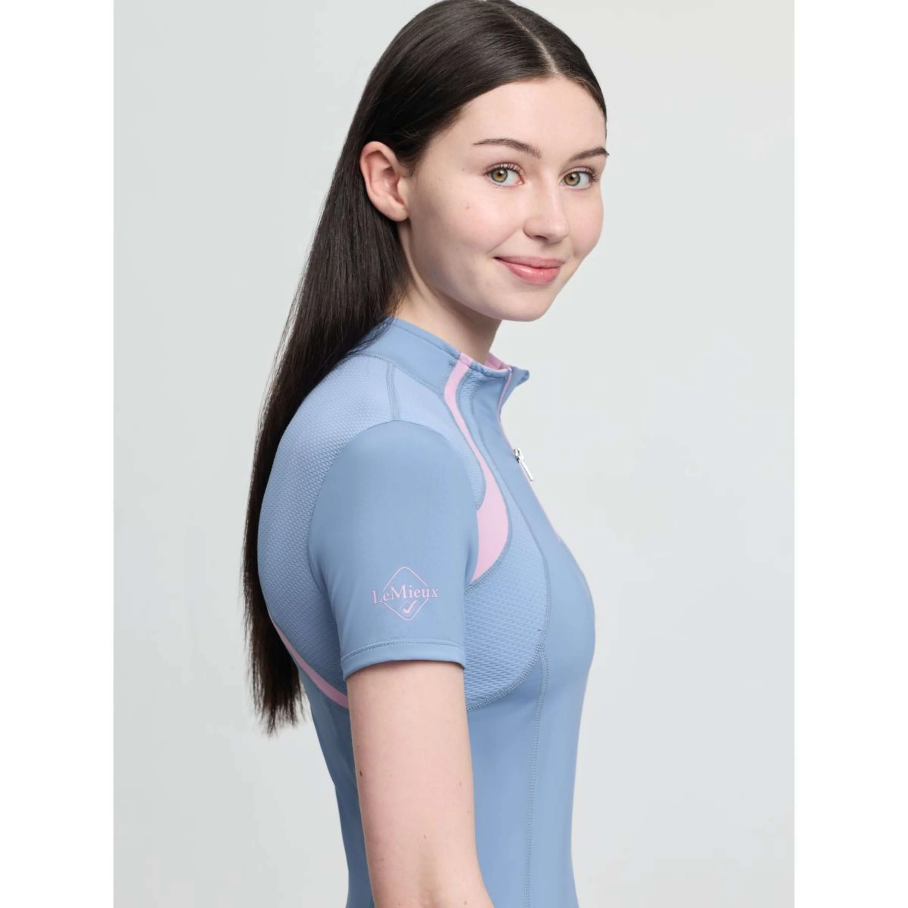 LeMieux Base Layer Young Rider Mia Mesh Powder Blue - Image 2