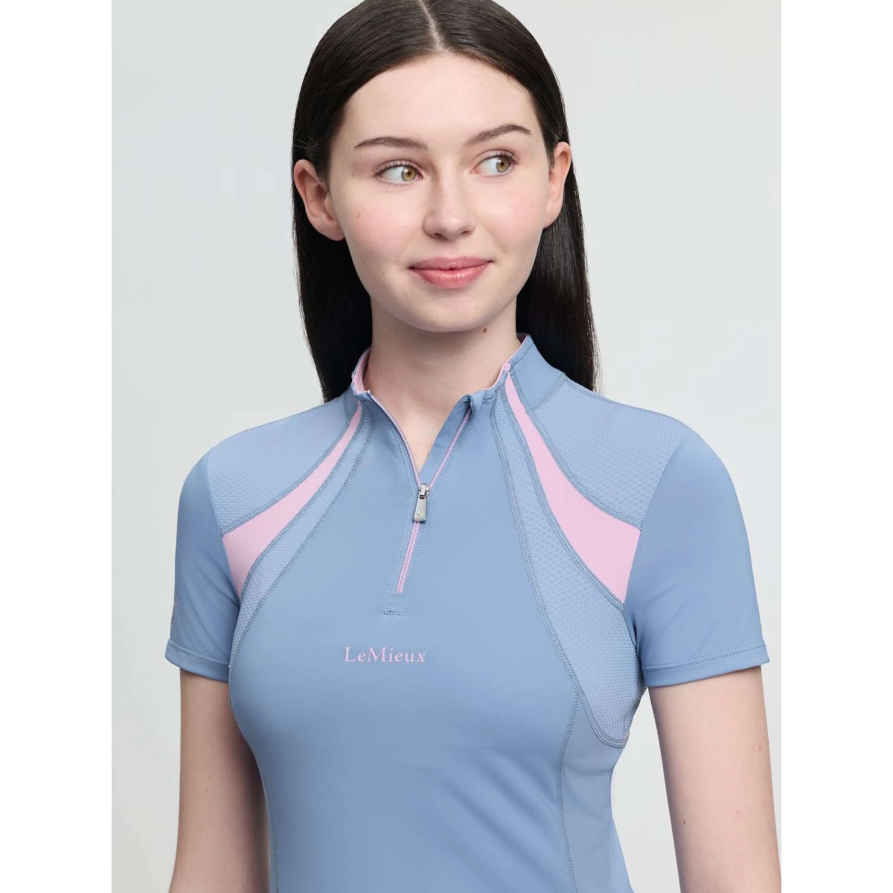 LeMieux Base Layer Young Rider Mia Mesh Powder Blue - Image 6