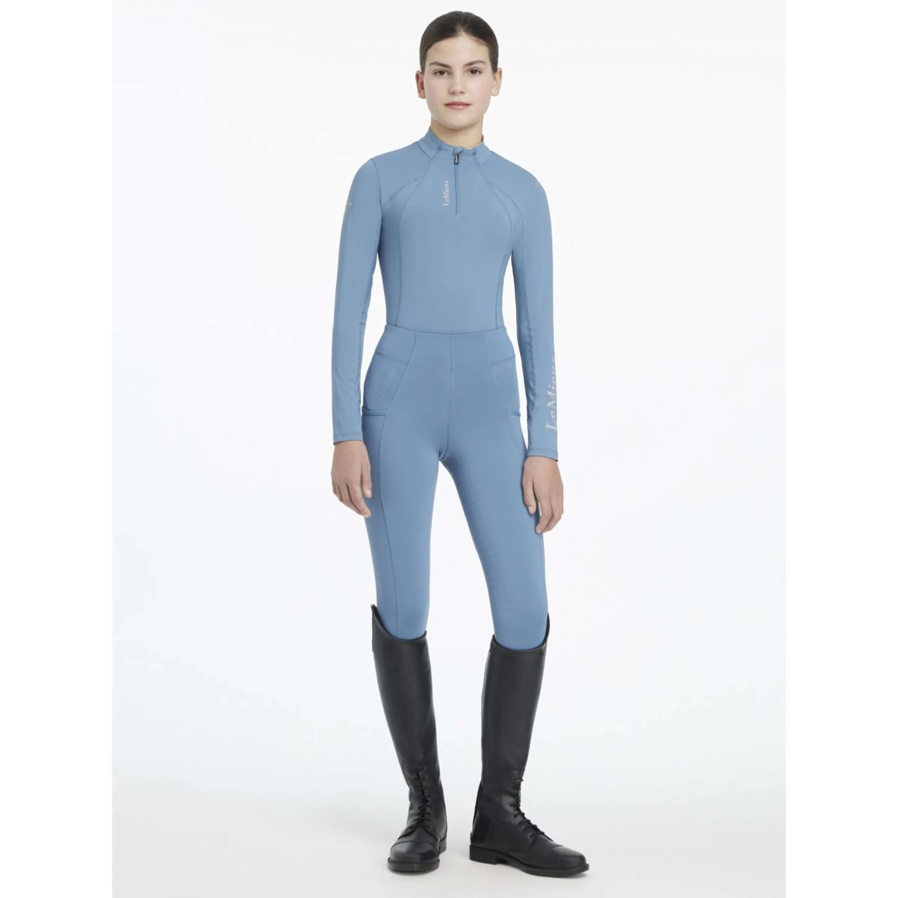 LeMieux Baselayer Young Rider Classique Ice Blue - Image 2