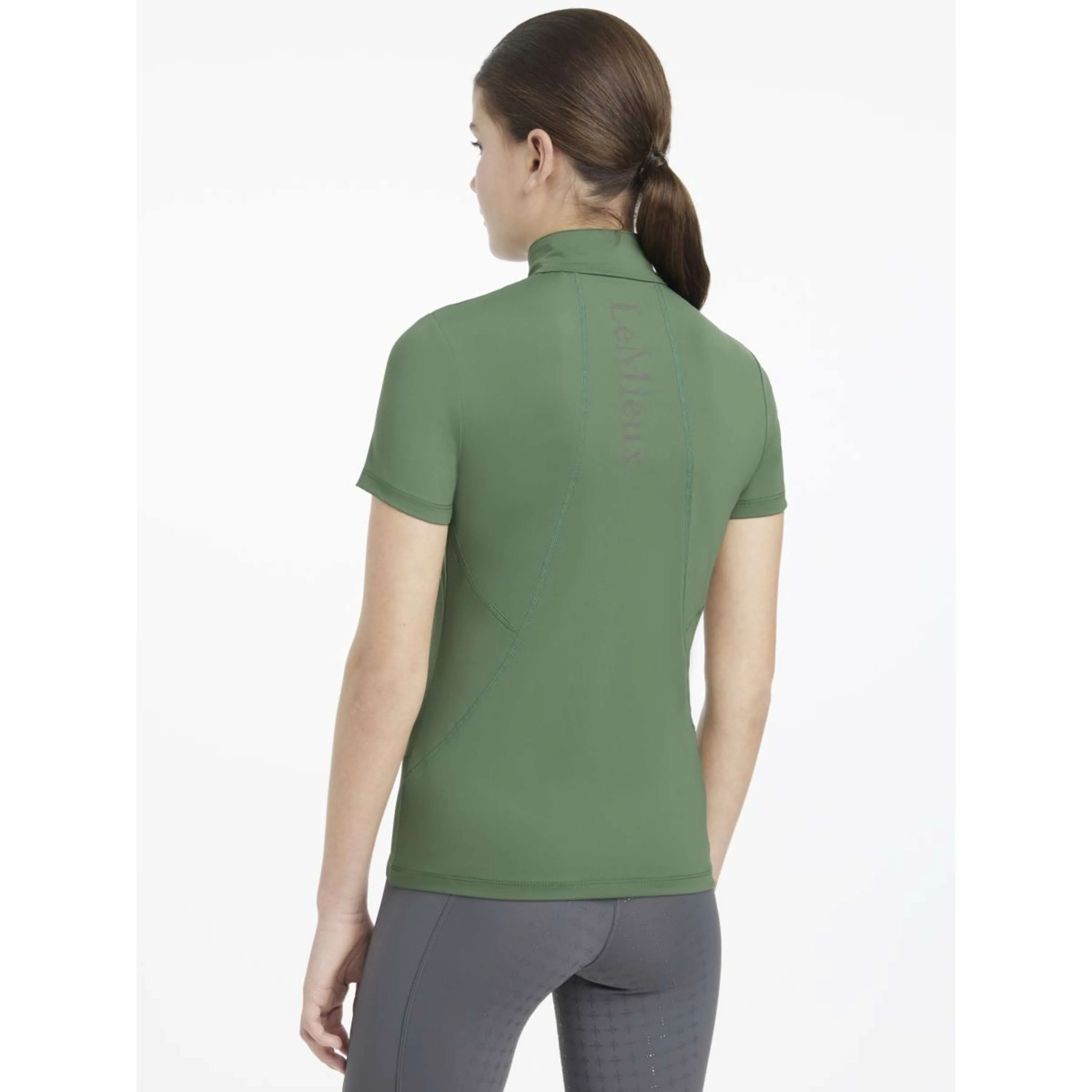 LeMieux Baselayer Young Rider Classique Manches Courtes Hunter Green - Image 3