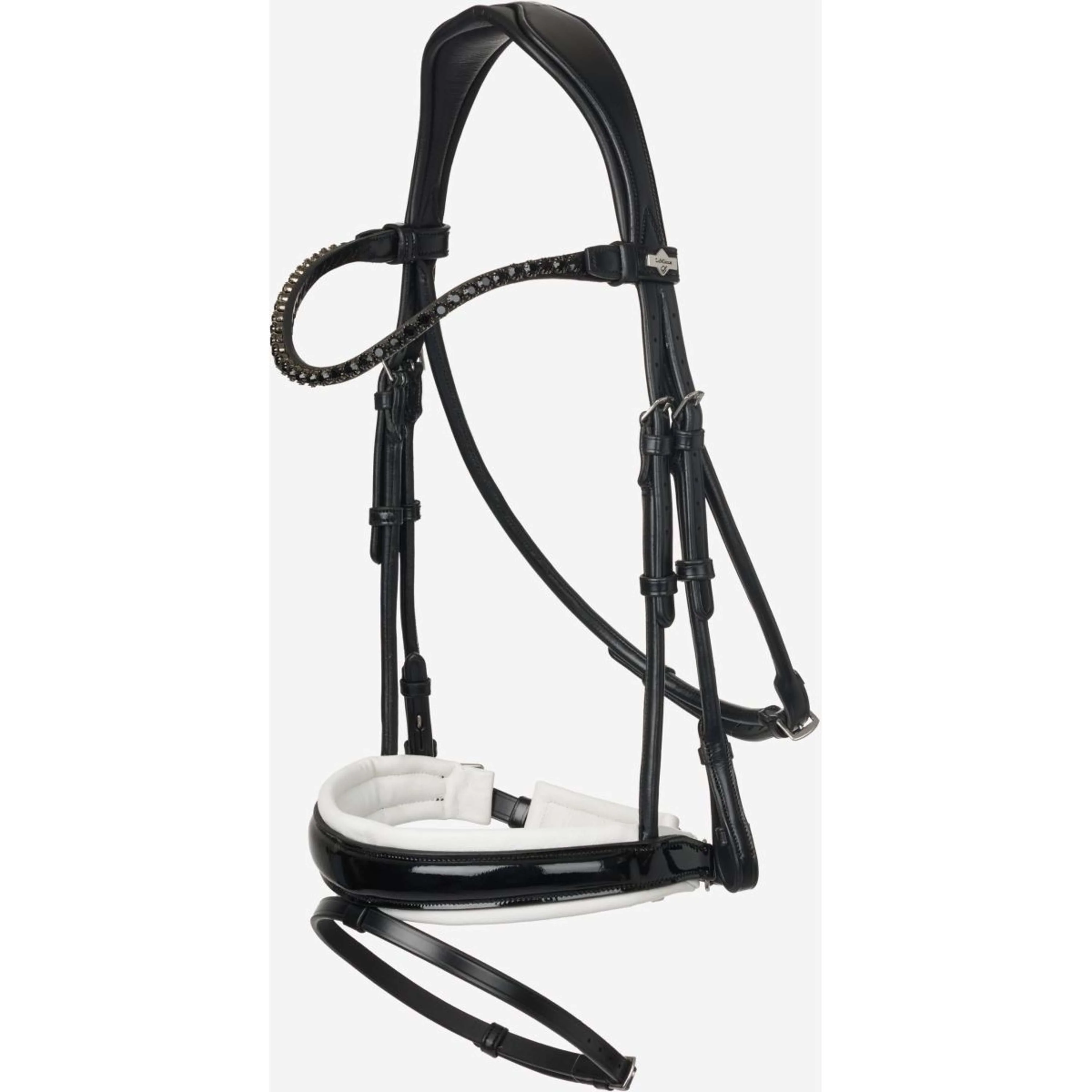 LeMieux Bride Kudos Patent Dressage Noir/Argent - Image 2