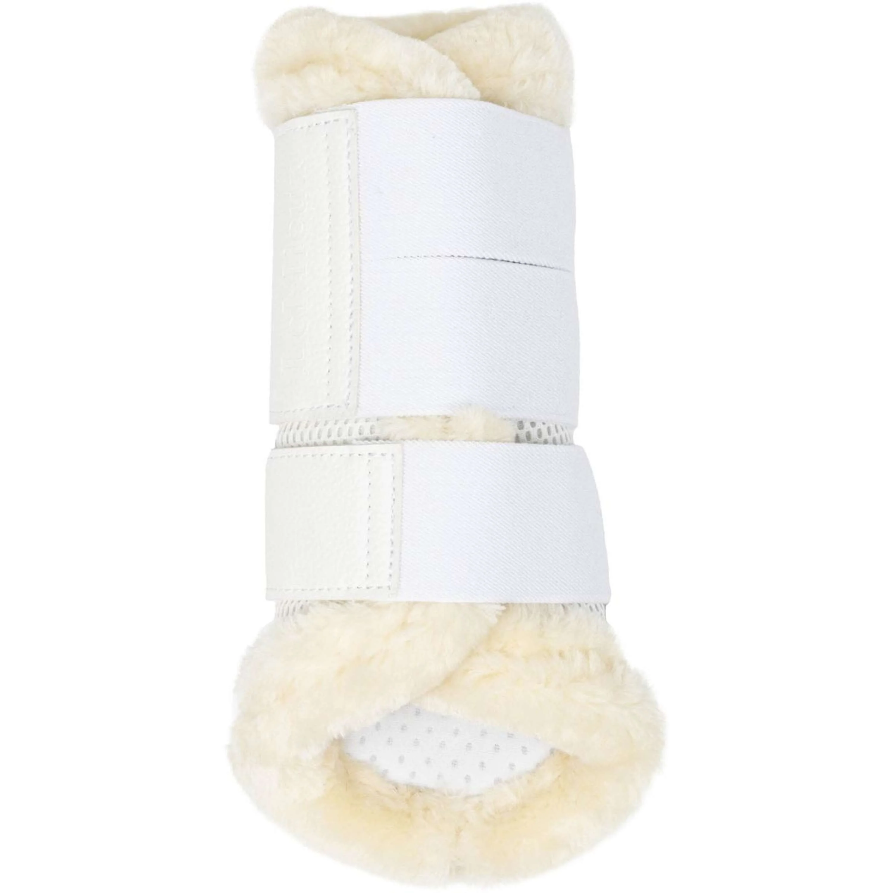 LeMieux Brushing Boots Fleece Edge Mesh Blanc/Naturel - Image 3