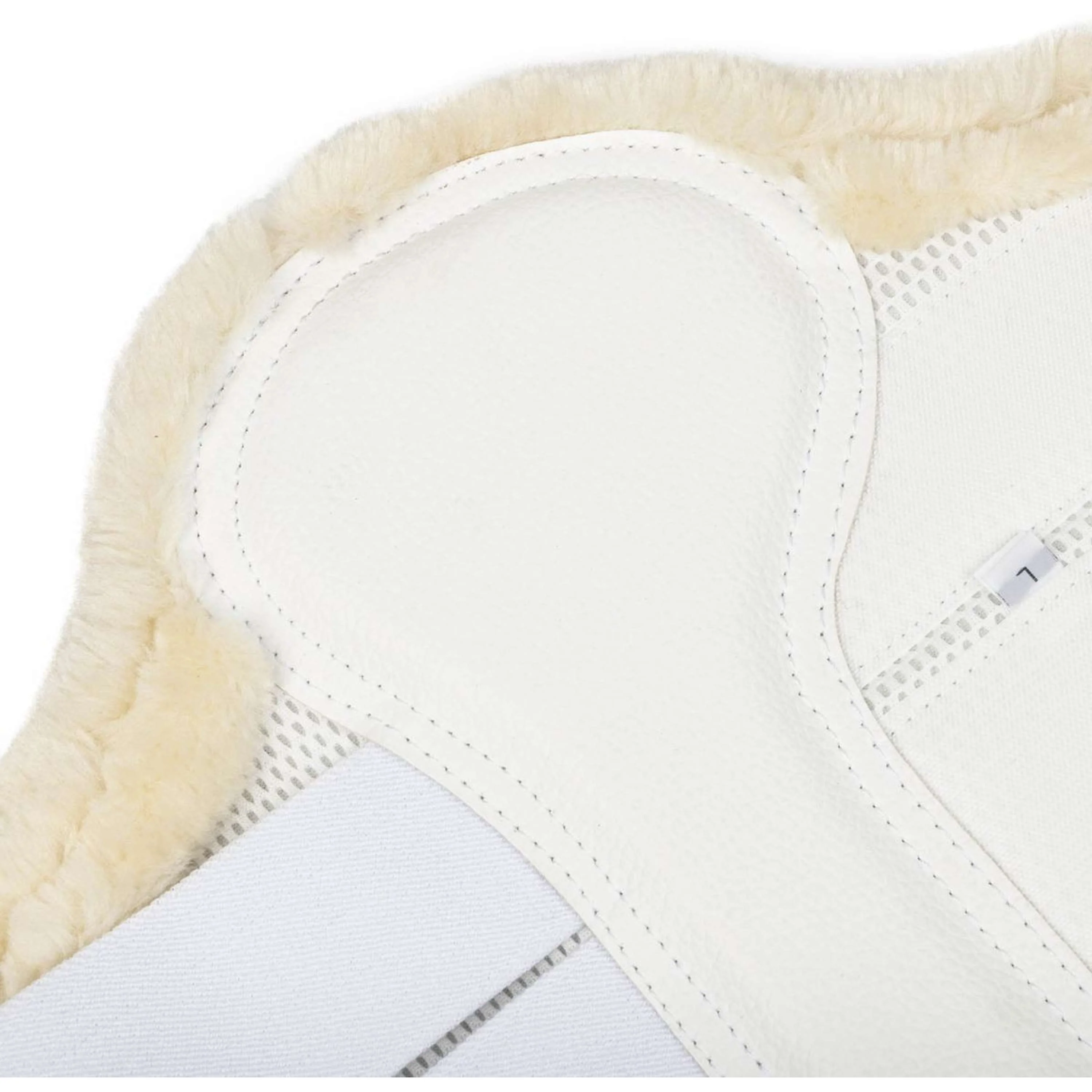 LeMieux Brushing Boots Fleece Edge Mesh Blanc/Naturel - Image 4