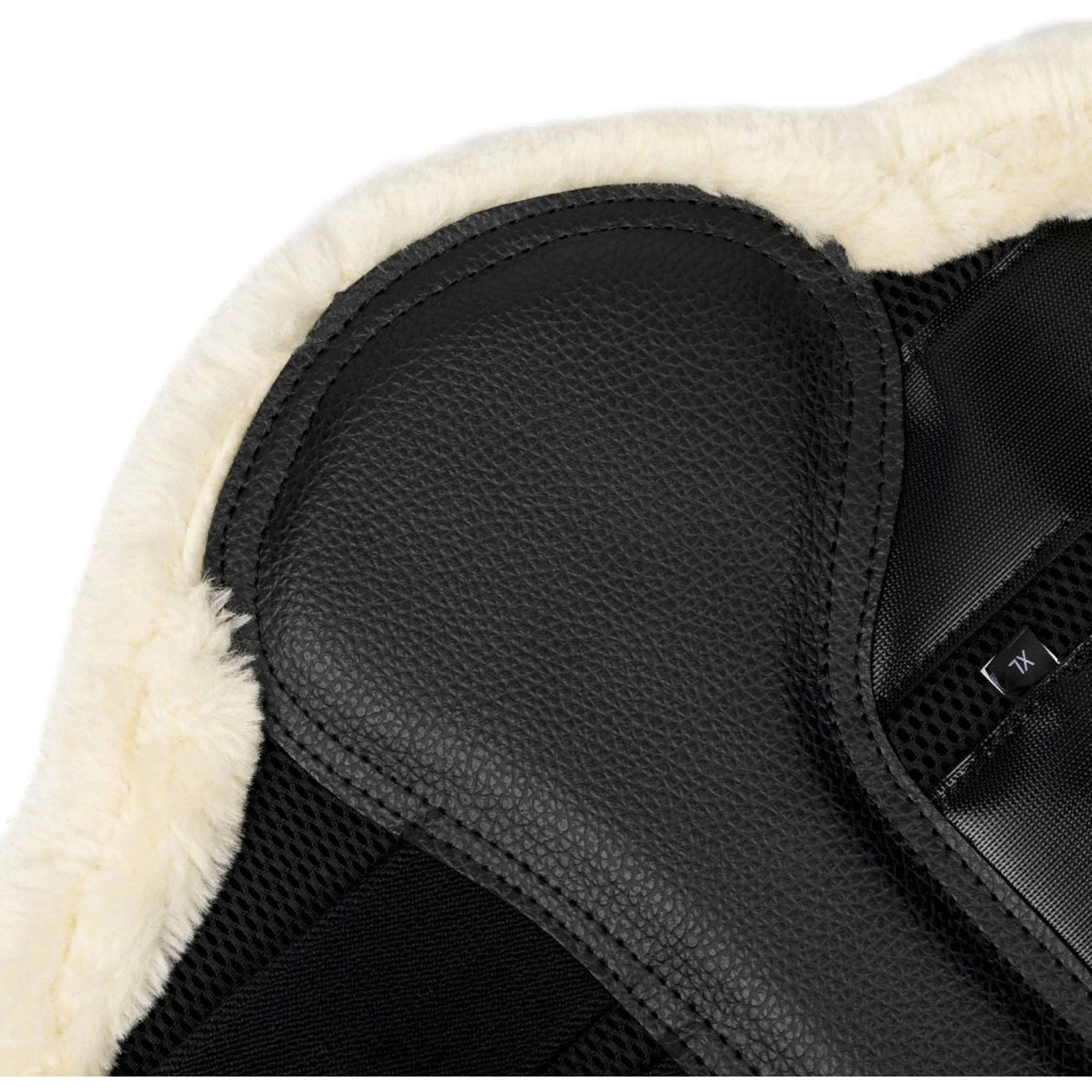 LeMieux Brushing Boots Fleece Edge Mesh Noir/Naturel - Image 4