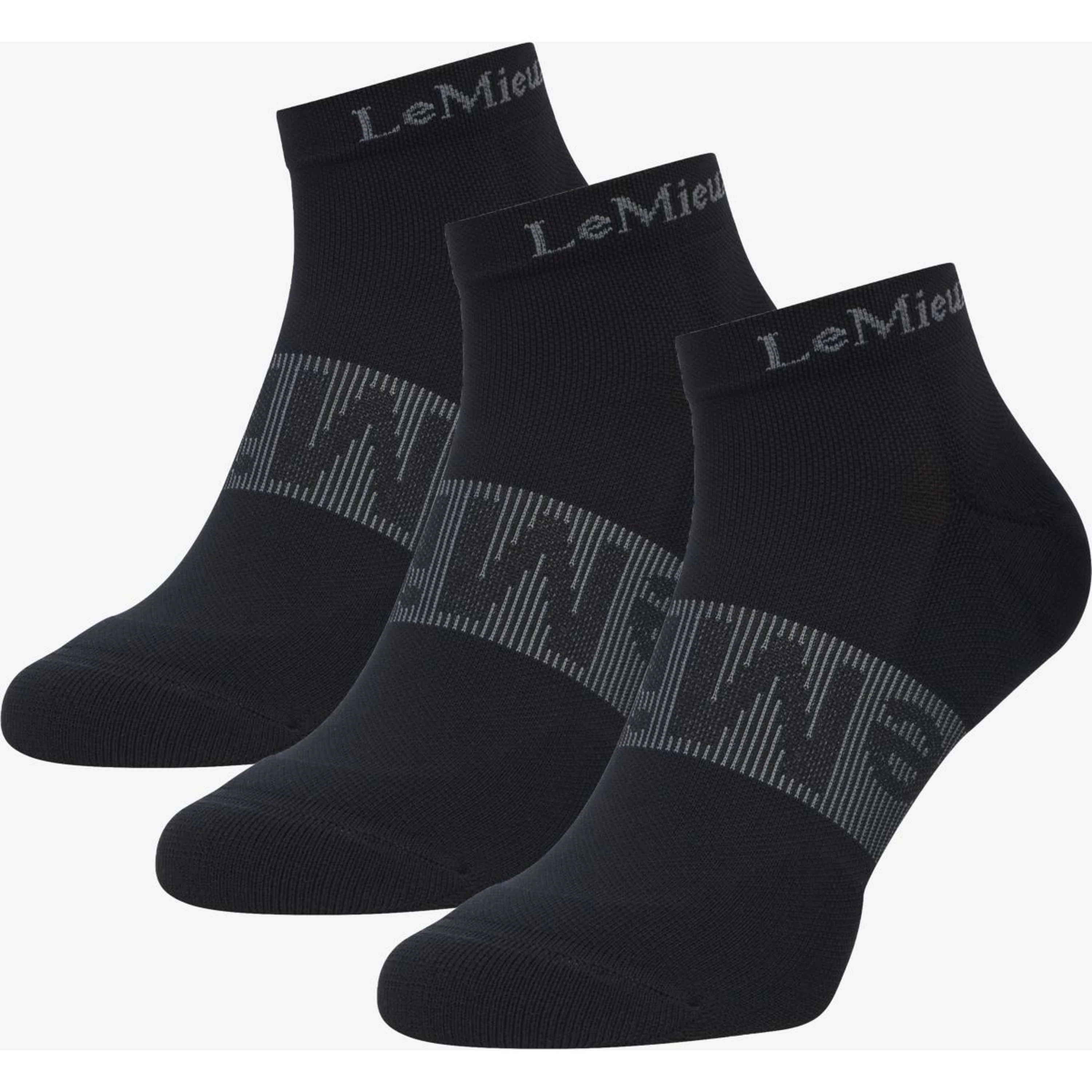 LeMieux Chaussettes Trainer 3 Pack Noir - Image 2