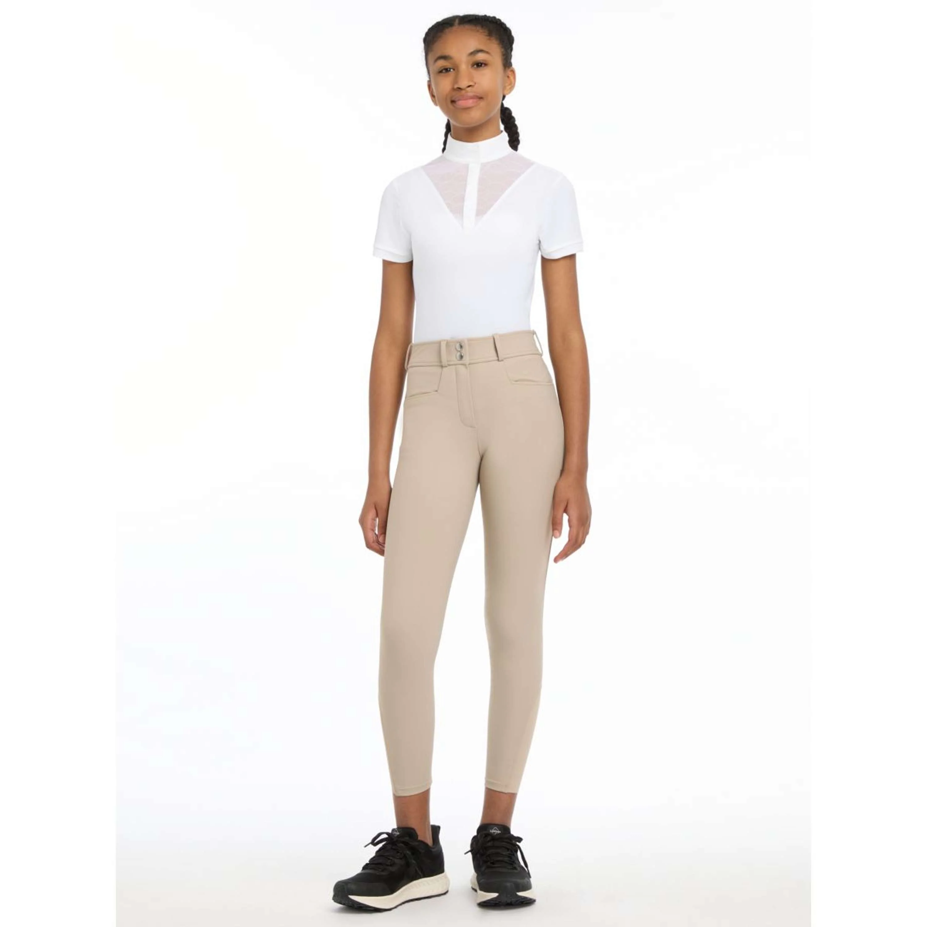 LeMieux Pantalon d'Équitation Izzy Kids Full Grip Almond - Image 4