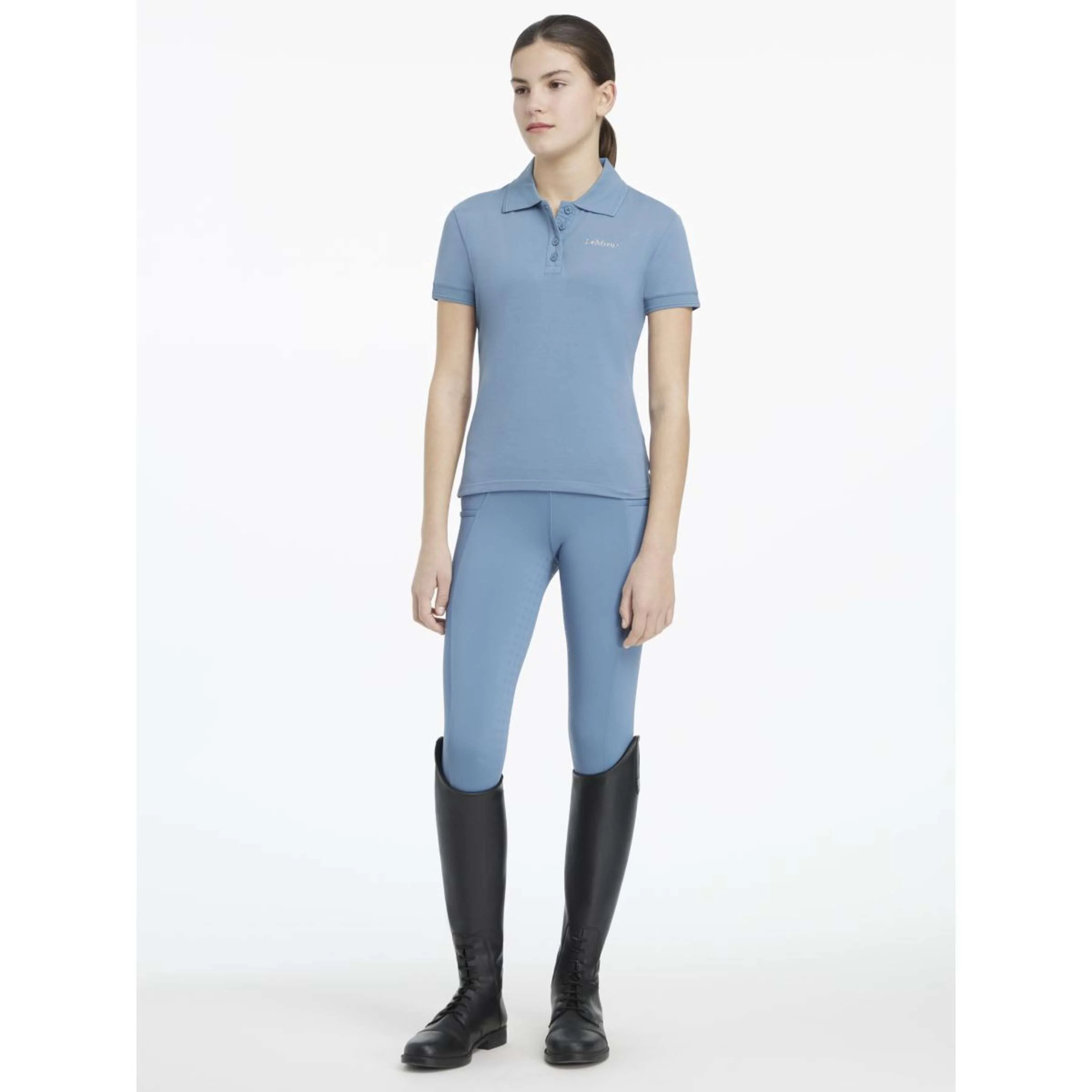 LeMieux Polo Young Rider Classique Ice Blue - Image 4