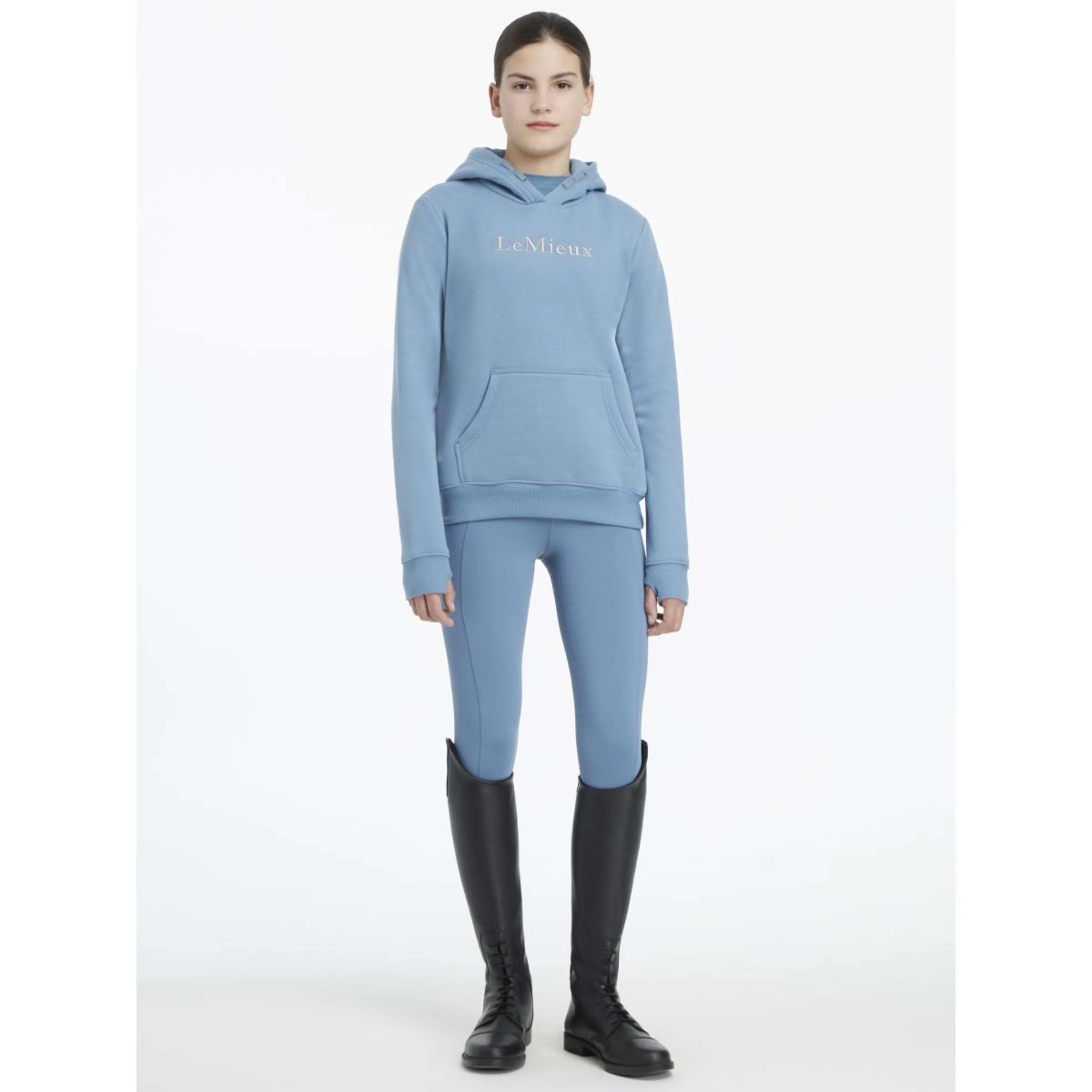 LeMieux Pull col Hoodie Young Rider Classique Ice Blue - Image 5