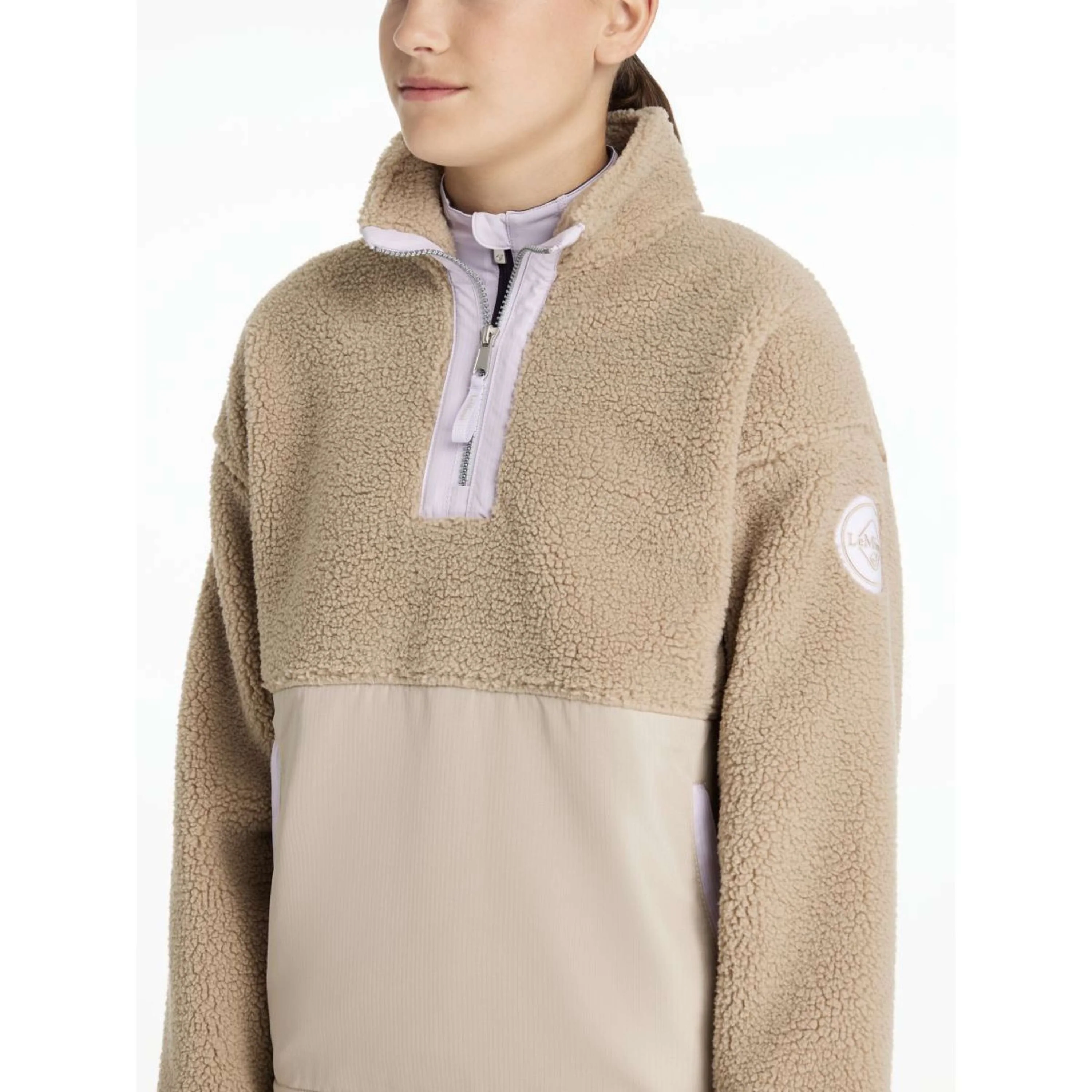 LeMieux Sweater Young Rider Tammy Teddy Fleece Almond - Image 3