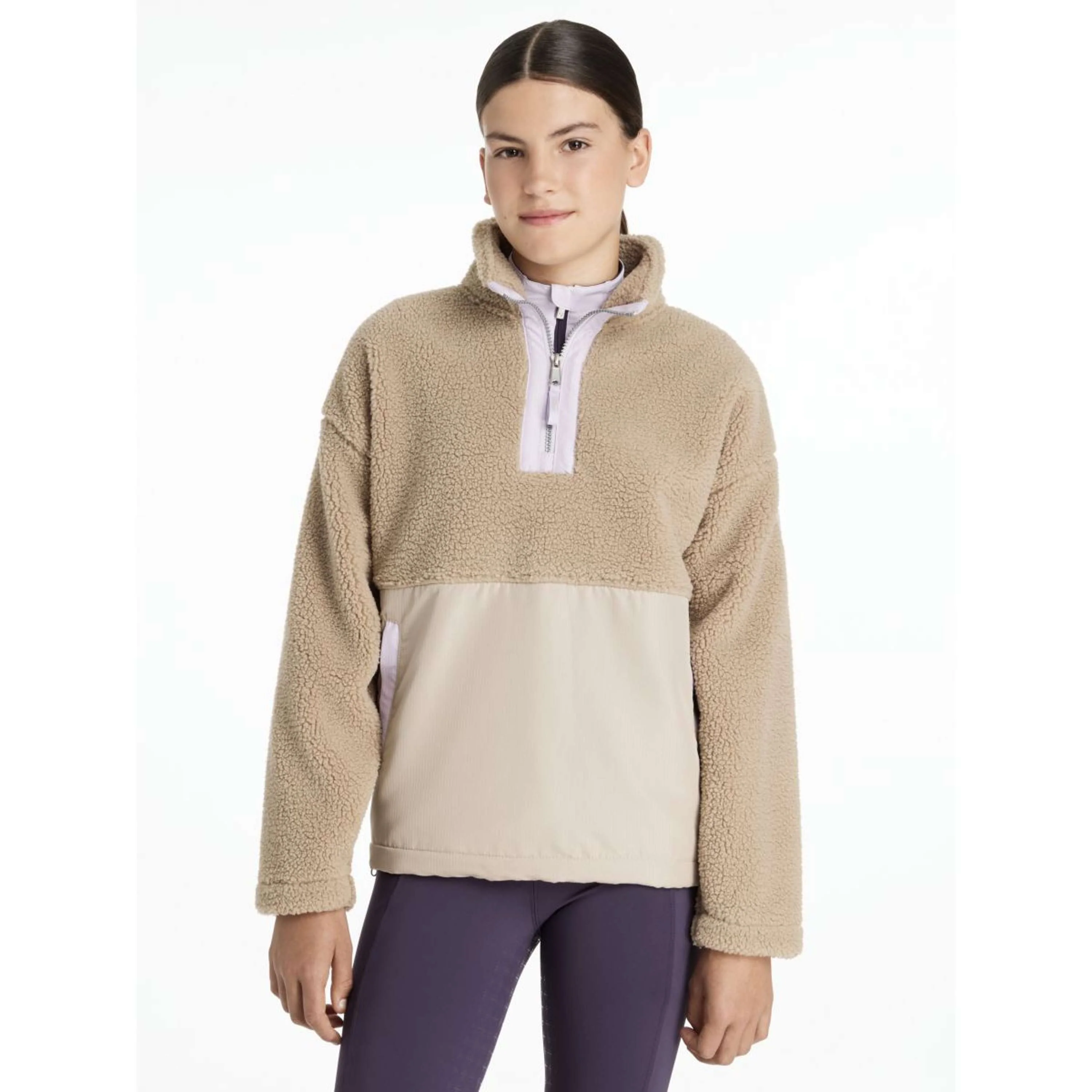 LeMieux Sweater Young Rider Tammy Teddy Fleece Almond - Image 4