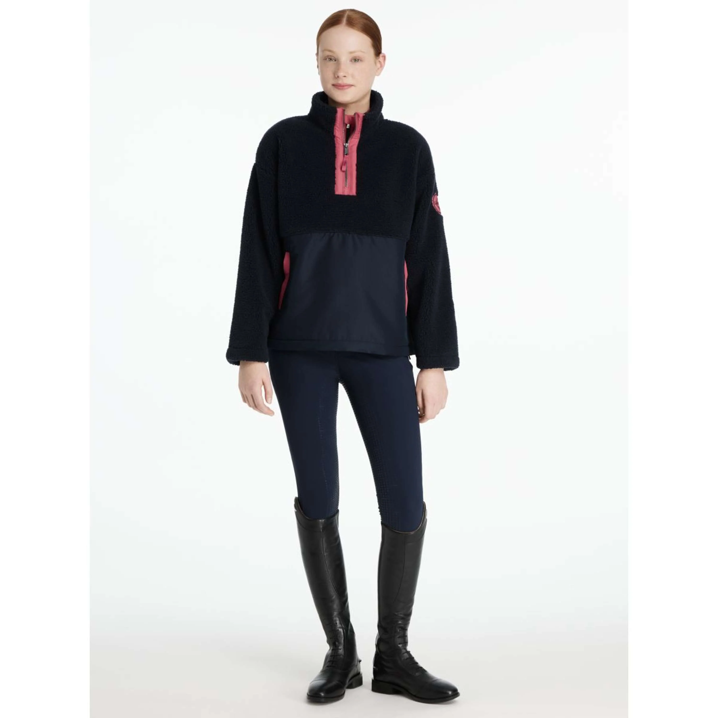 LeMieux Sweater Young Rider Tammy Teddy Fleece Marin - Image 2