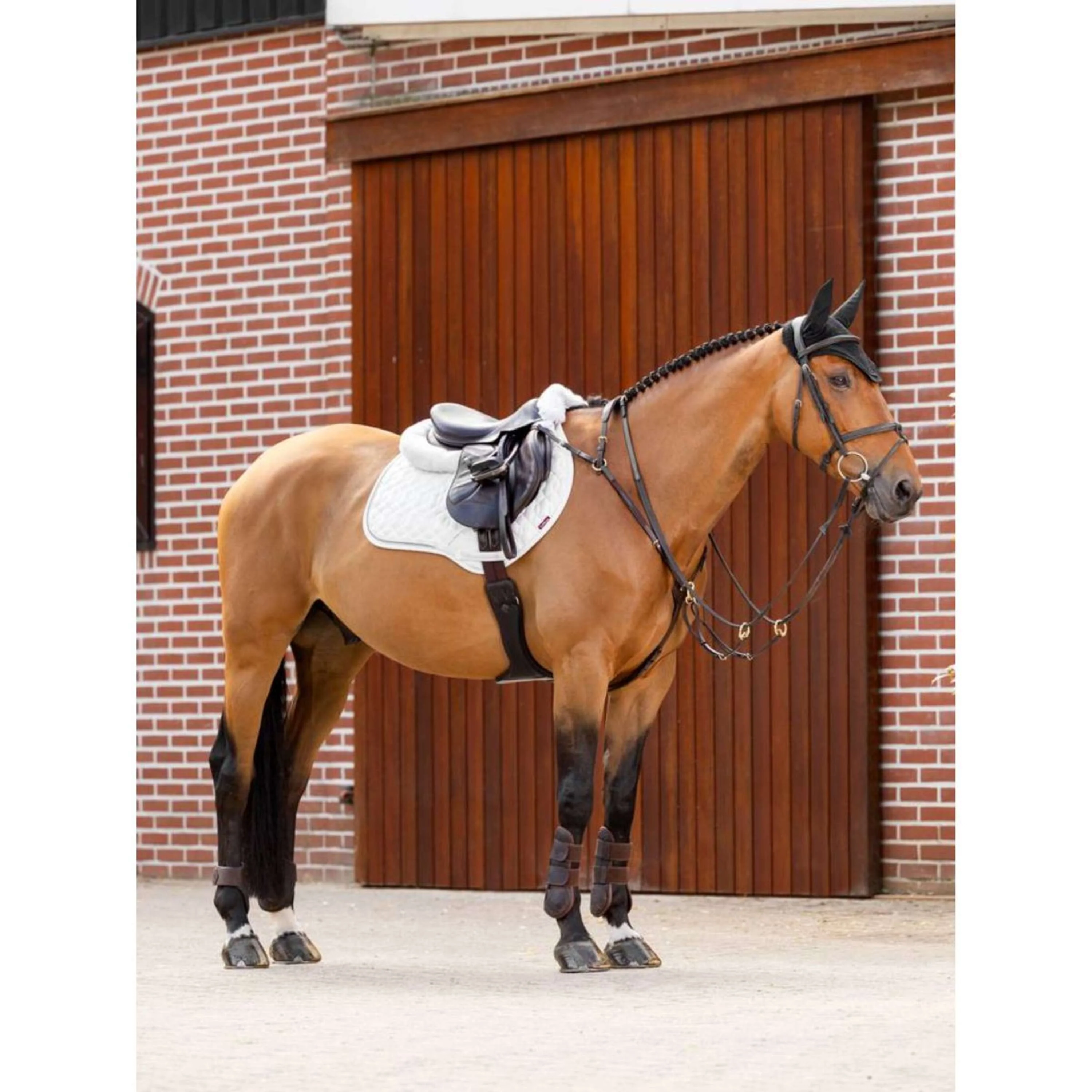 LeMieux Tapis de Selle Crystal Contact étroit en daim Blanc - Image 5