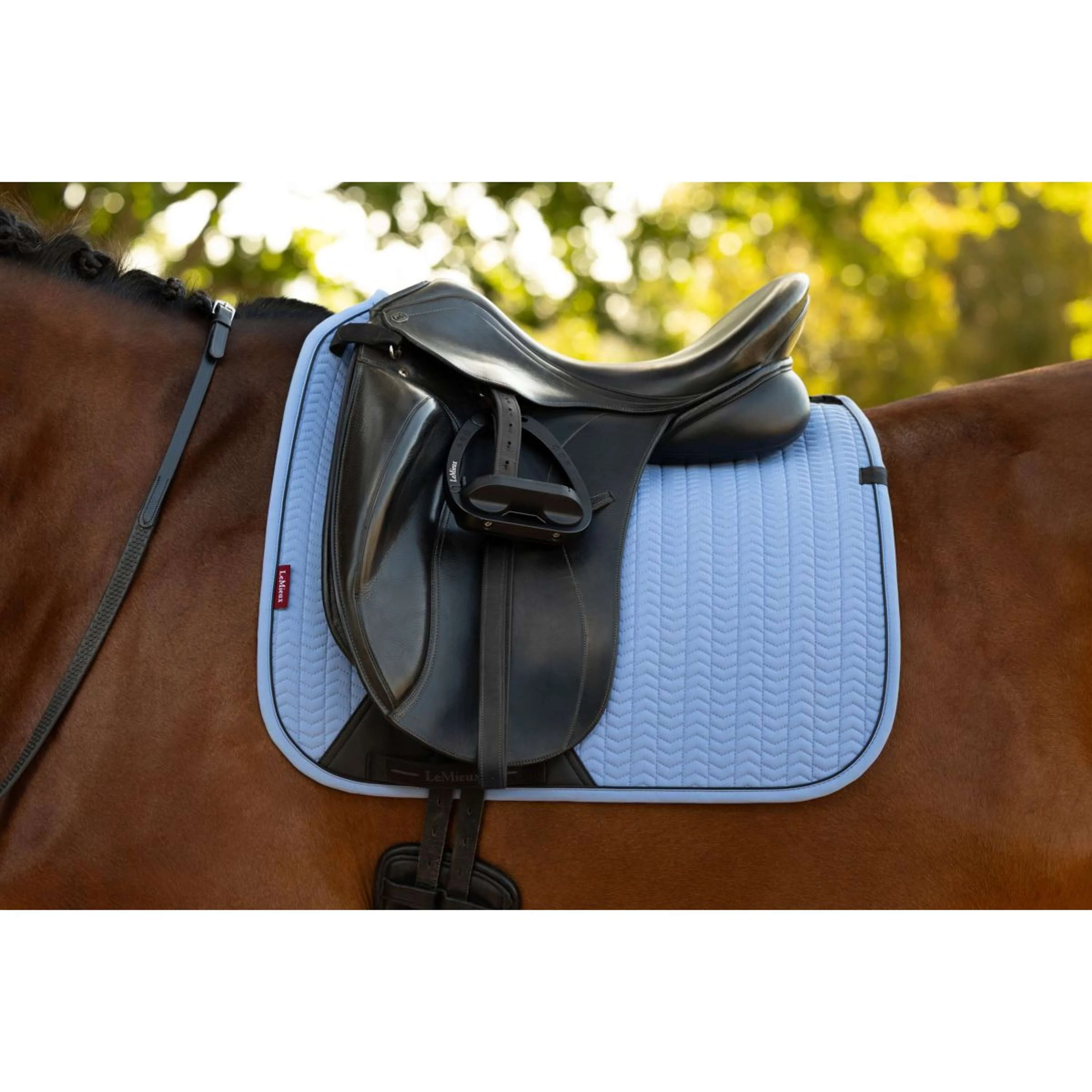 LeMieux Tapis de Selle Essence Square Dressage Powder Blue - Image 4