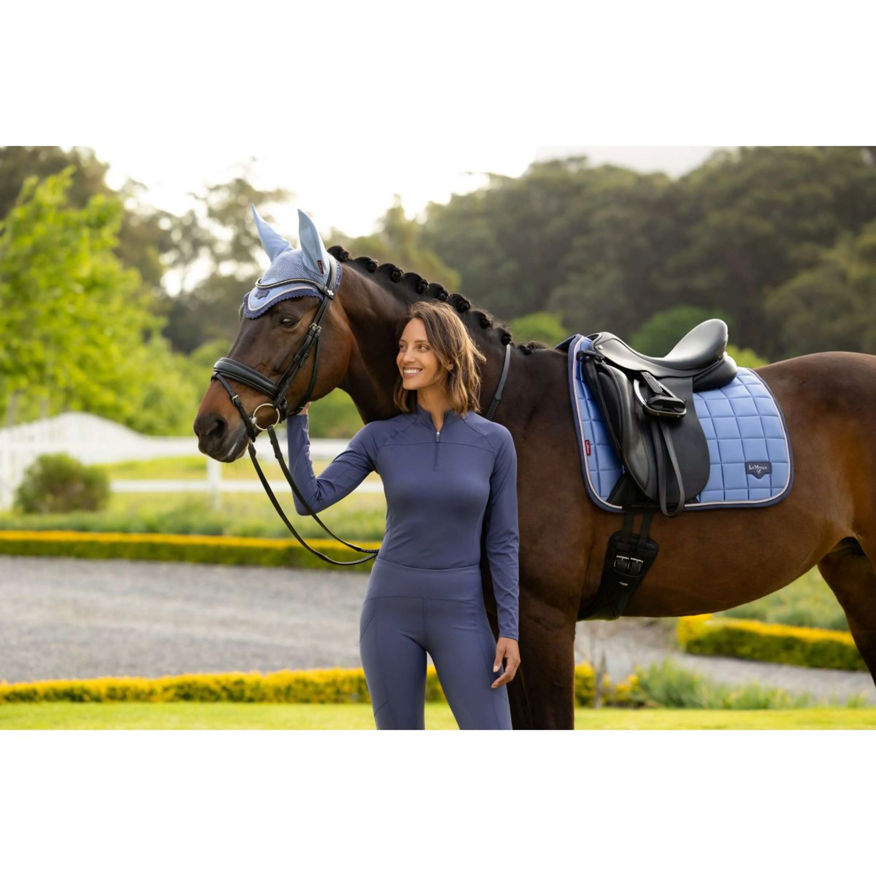 LeMieux Tapis de Selle Loire Classic Square Dressage Powder Blue - Image 13