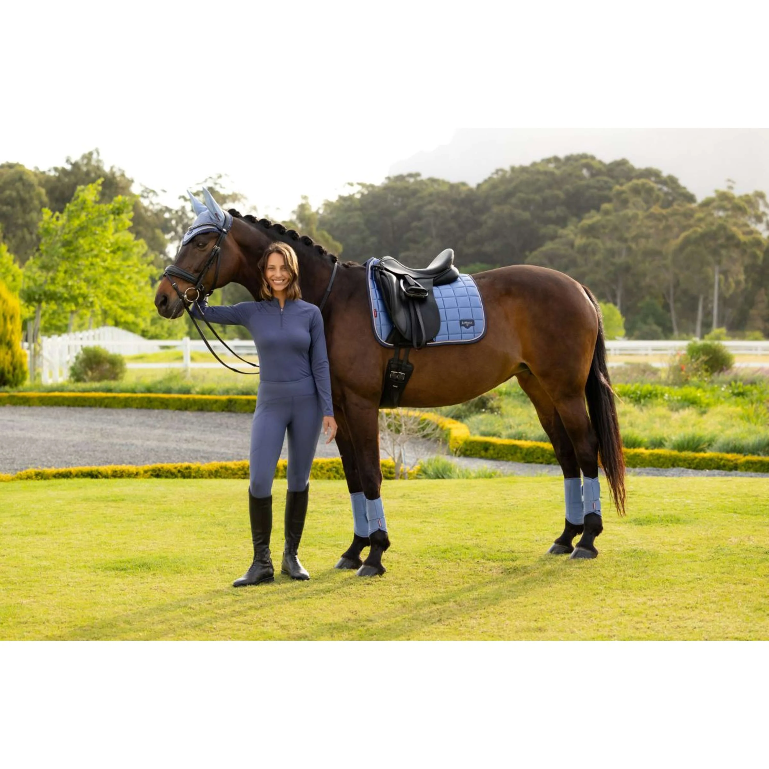 LeMieux Tapis de Selle Loire Classic Square Dressage Powder Blue - Image 14