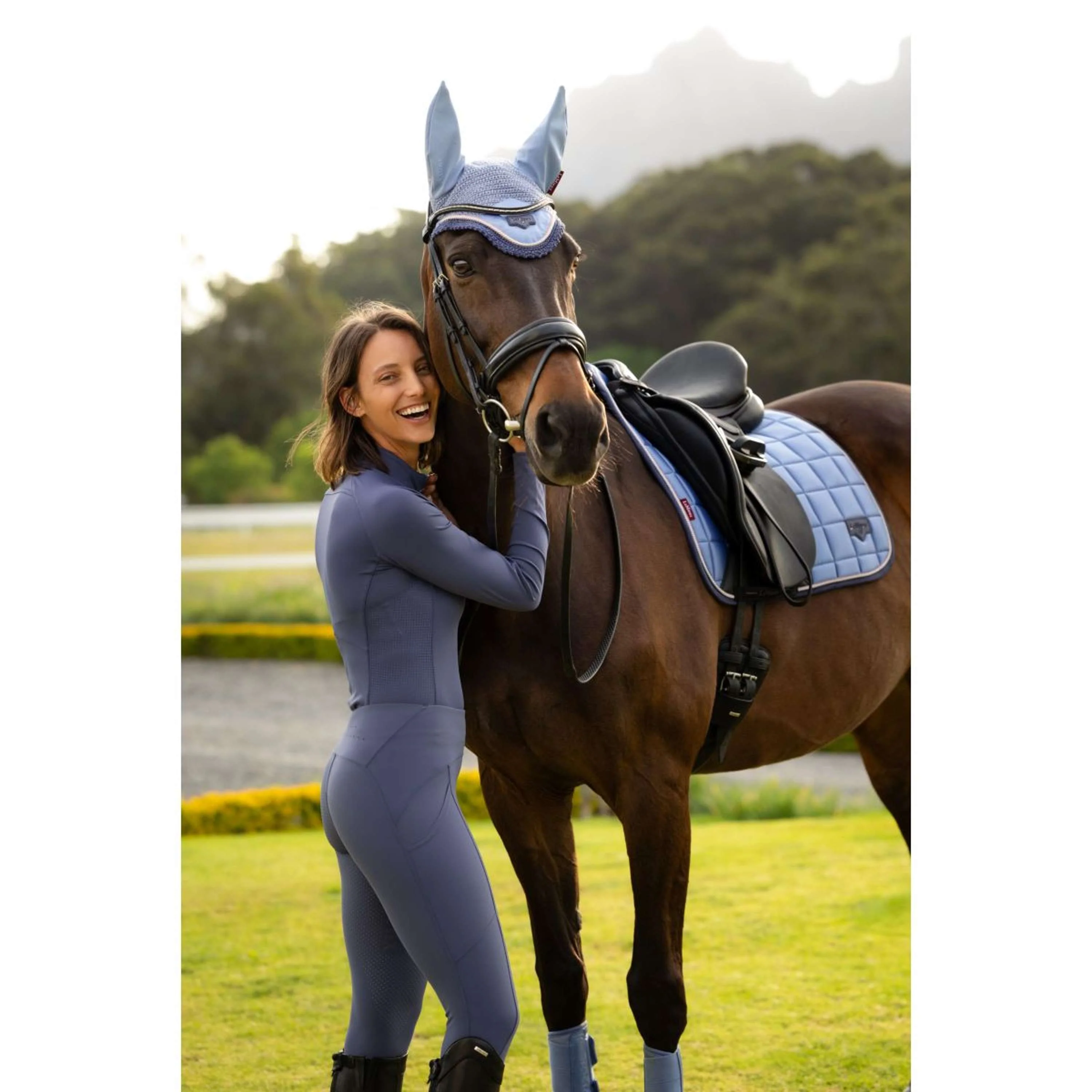 LeMieux Tapis de Selle Loire Classic Square Dressage Powder Blue - Image 15
