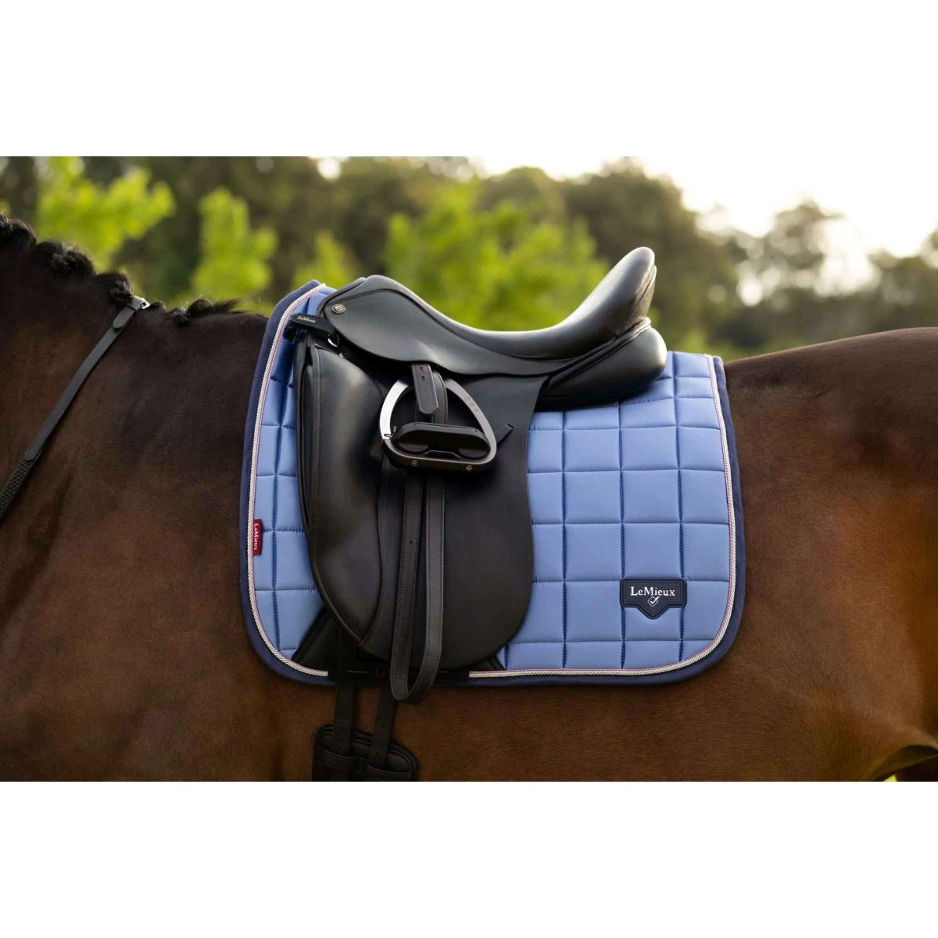 LeMieux Tapis de Selle Loire Classic Square Dressage Powder Blue - Image 2