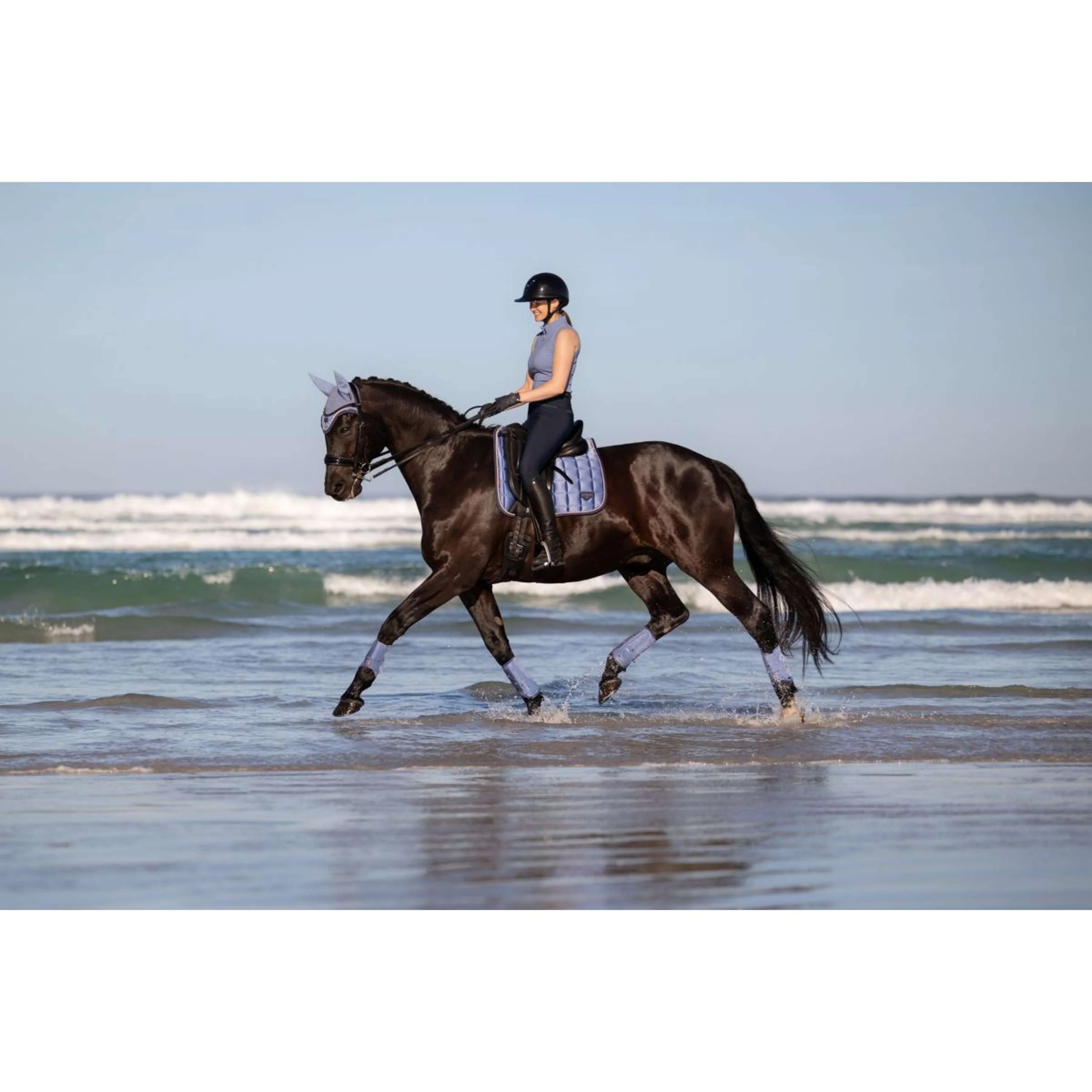 LeMieux Tapis de Selle Loire Classic Square Dressage Powder Blue - Image 7