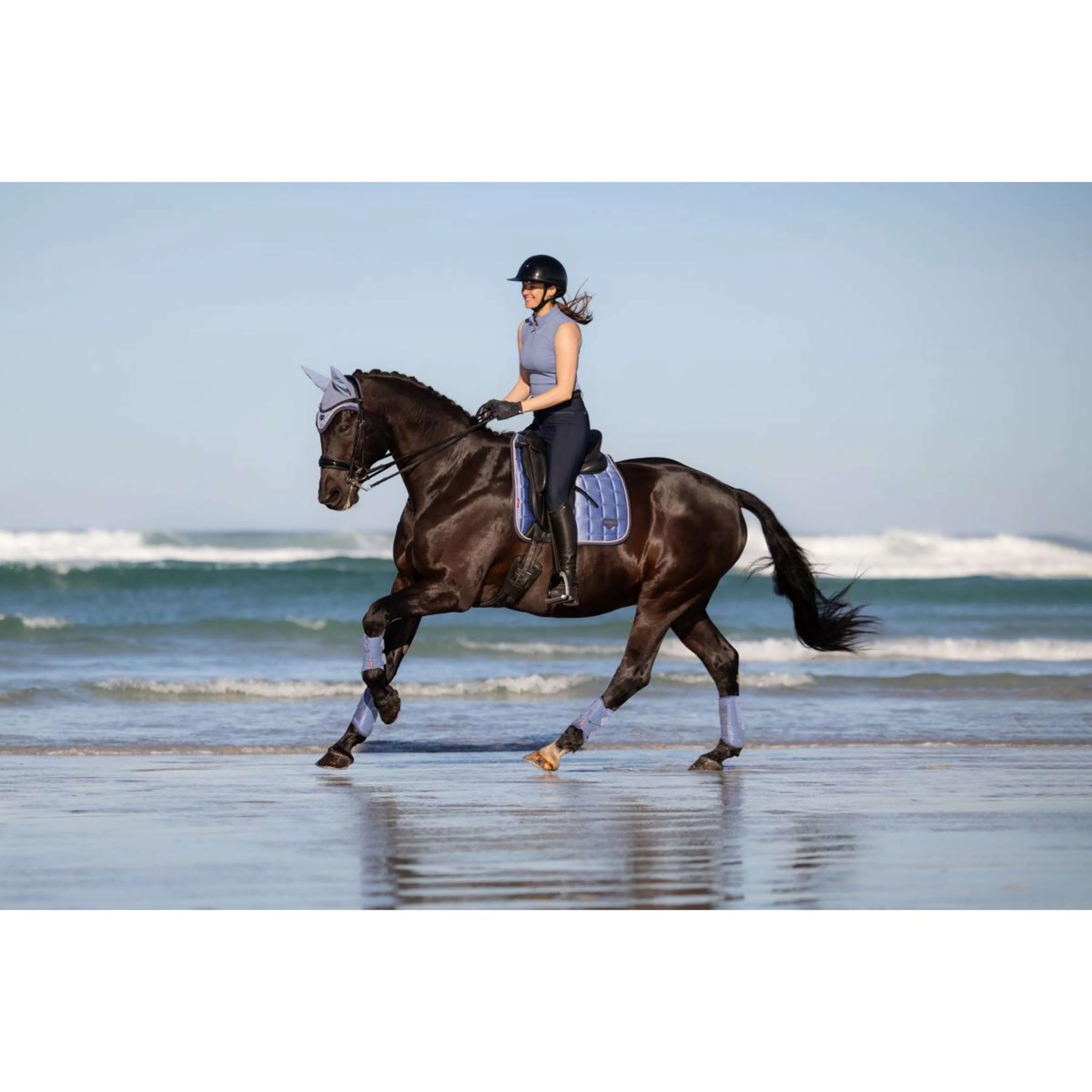LeMieux Tapis de Selle Loire Classic Square Dressage Powder Blue - Image 8
