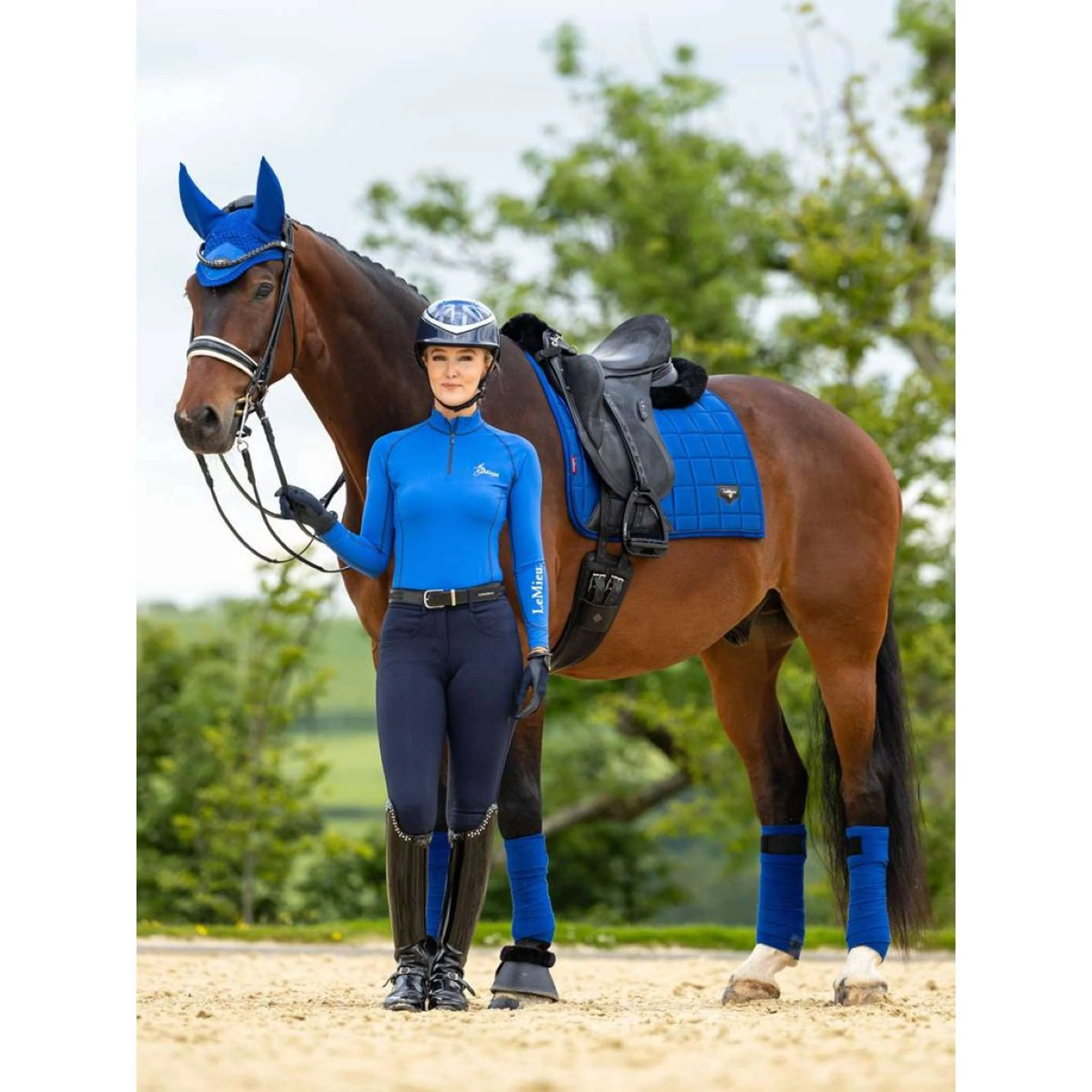 LeMieux Tapis de Selle Loire Dressage Benetton Blue - Image 3