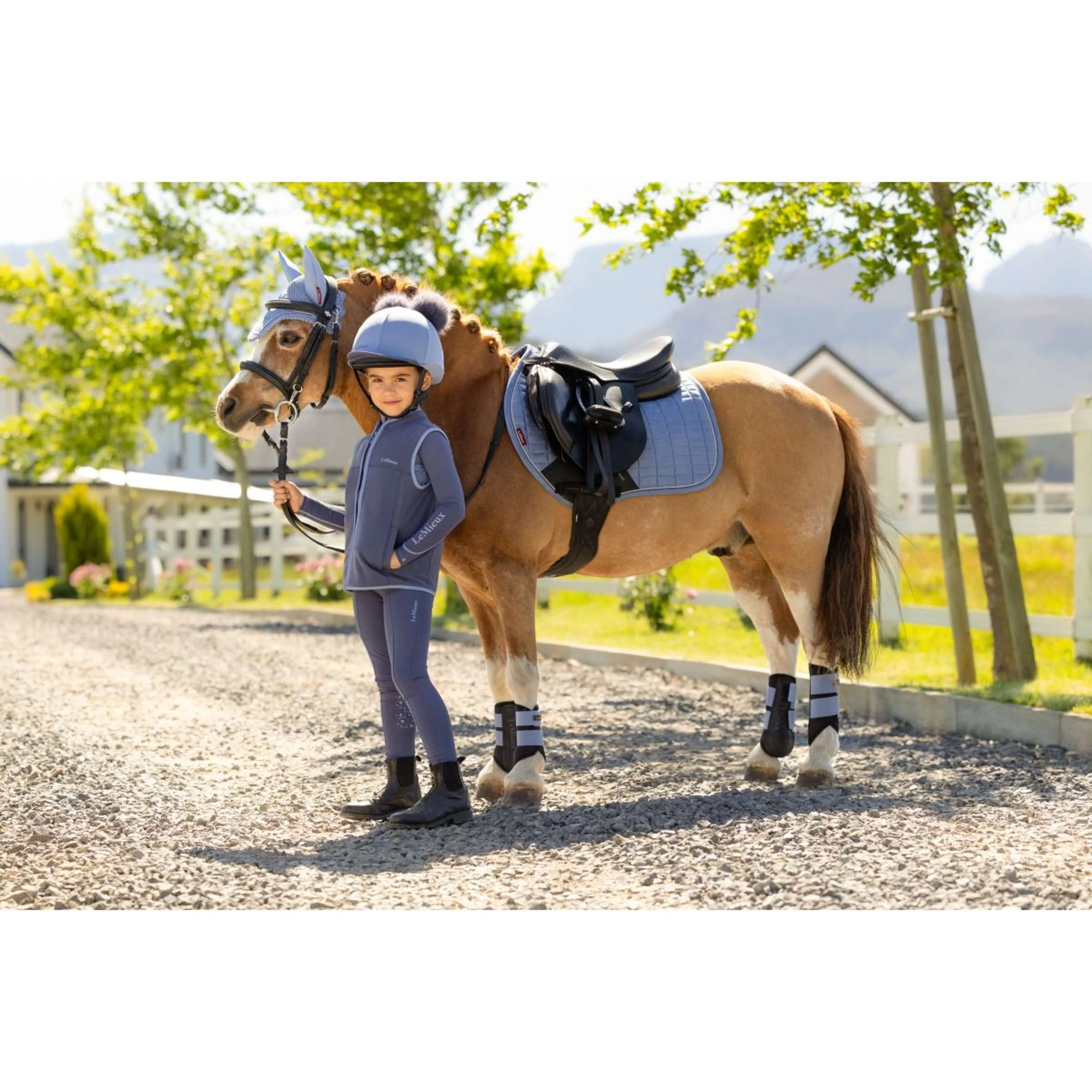 LeMieux Tapis de Selle Mini Suede Close Contact Square de Saut Powder Blue - Image 4