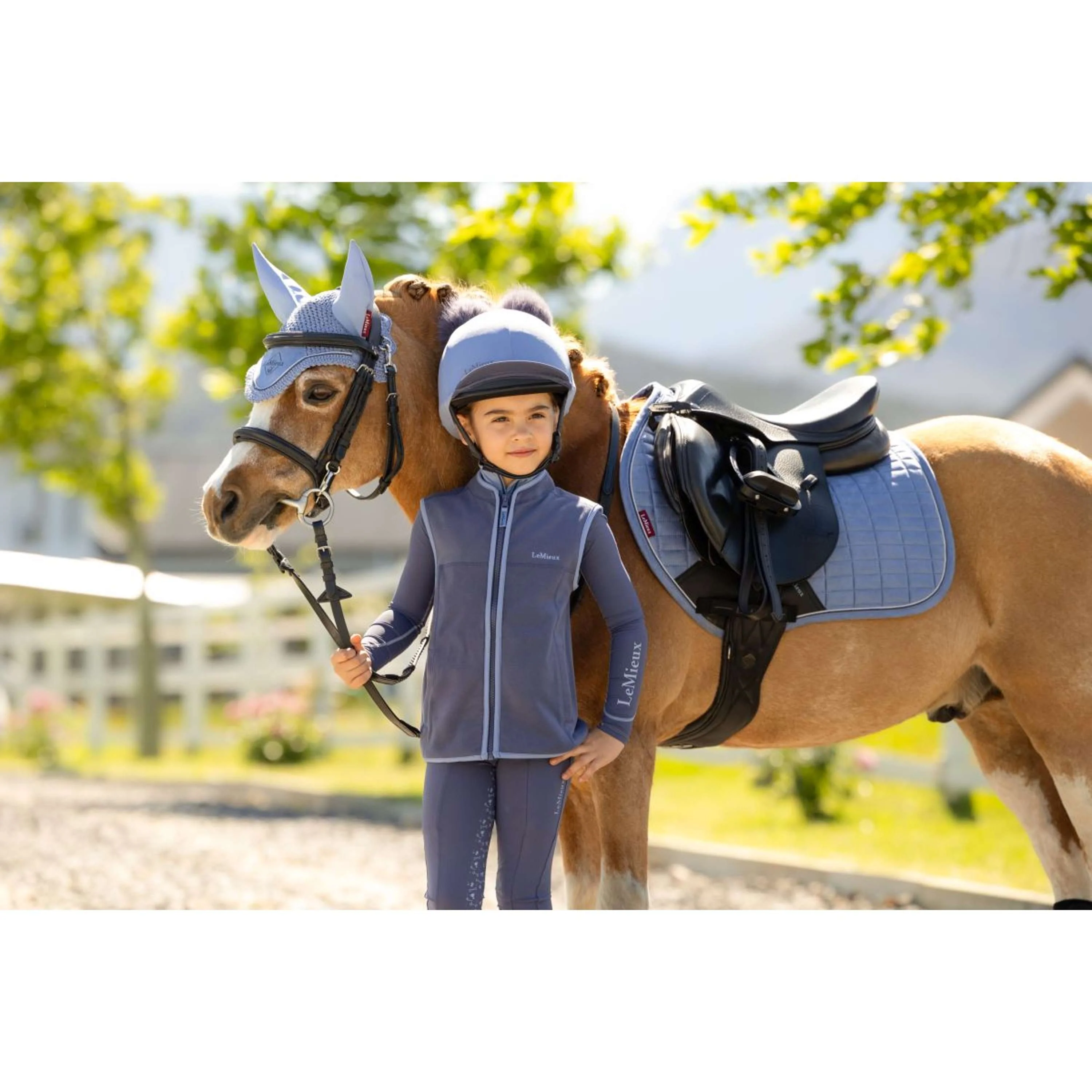 LeMieux Tapis de Selle Mini Suede Close Contact Square de Saut Powder Blue - Image 5