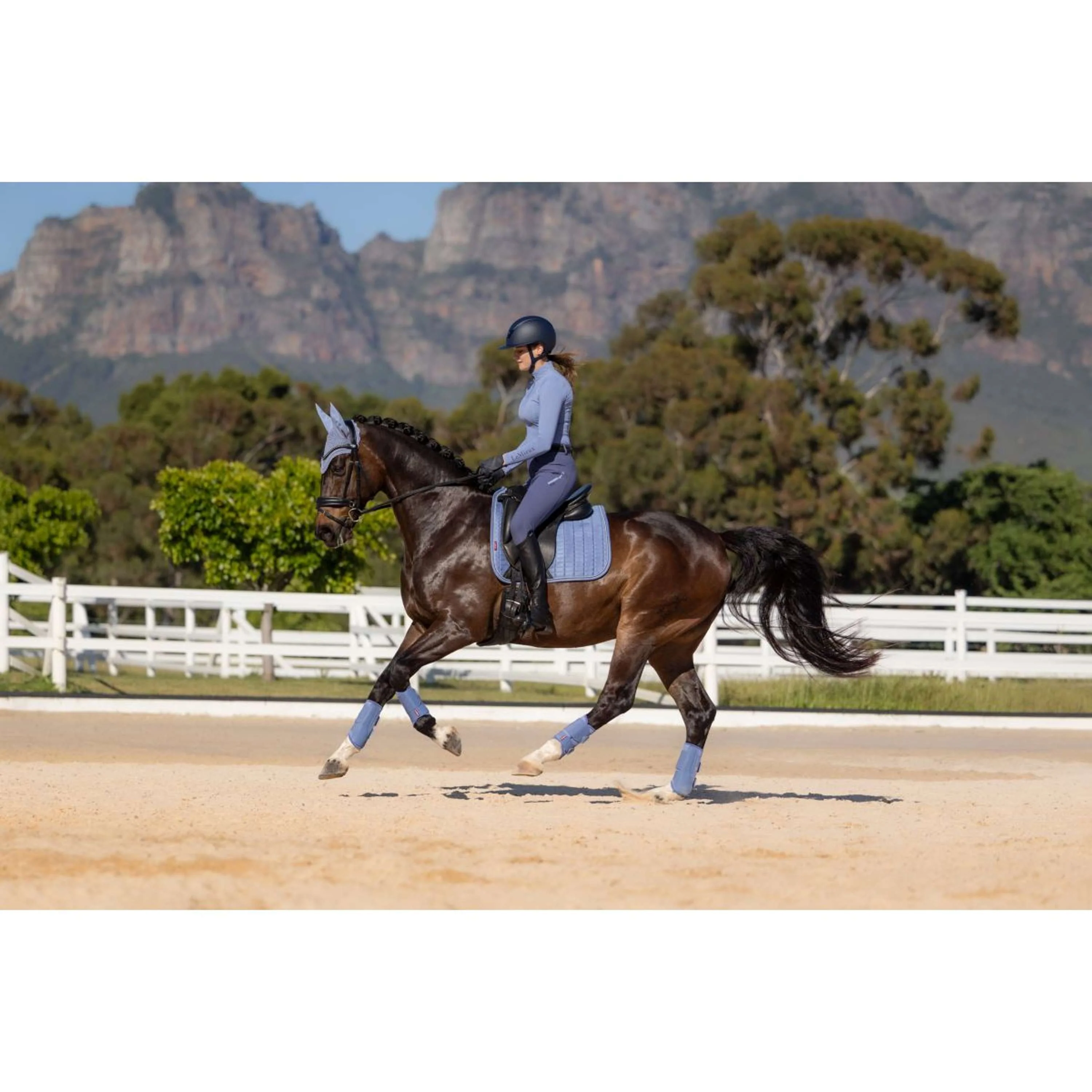 LeMieux Tapis de Selle Suede Square Dressage Powder Blue - Image 6