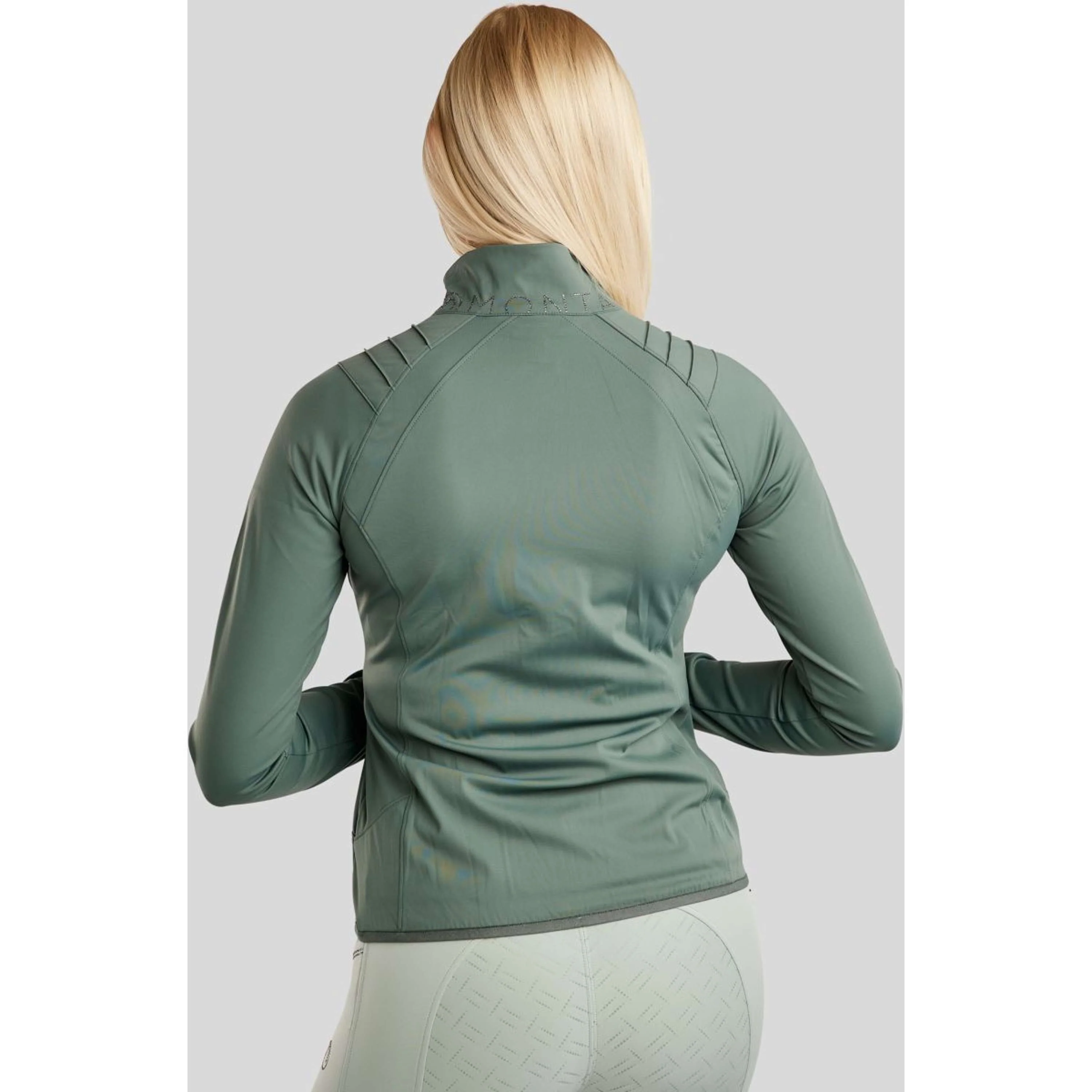 Montar Blouson MoPearl Pintuck Gun Metal Crystals Jade - Image 2