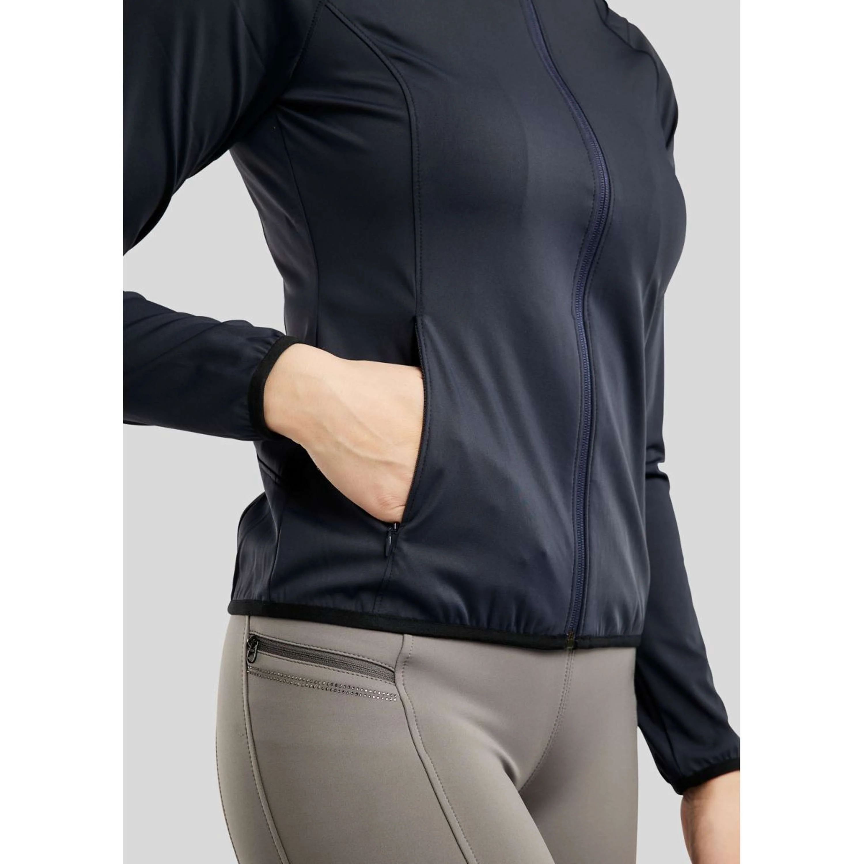 Montar Blouson MoPearl Pintuck Gun Metal Crystals Marin - Image 4
