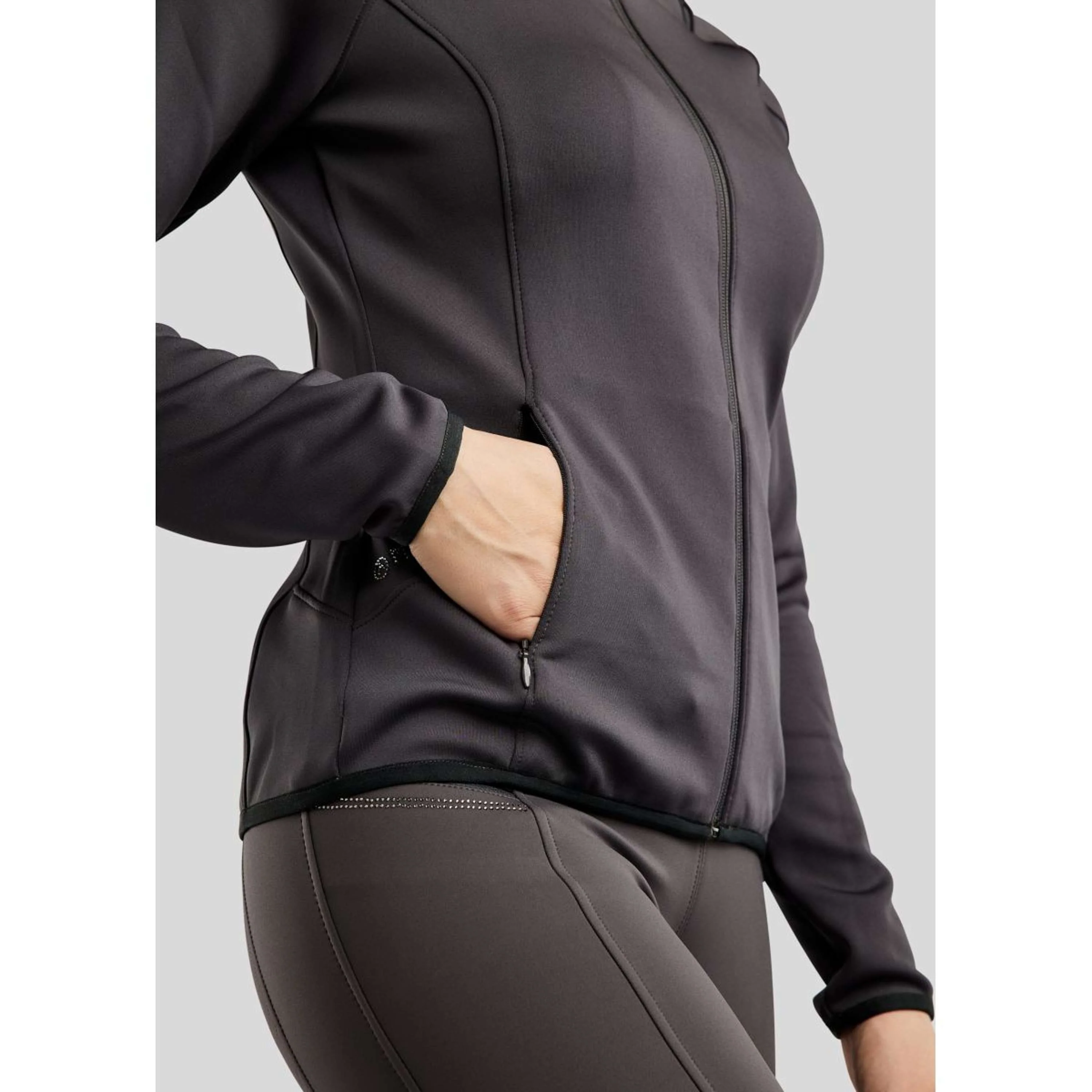 Montar Blouson MoPearl Pintuck Gun Metal Crystals Slate Grey - Image 4