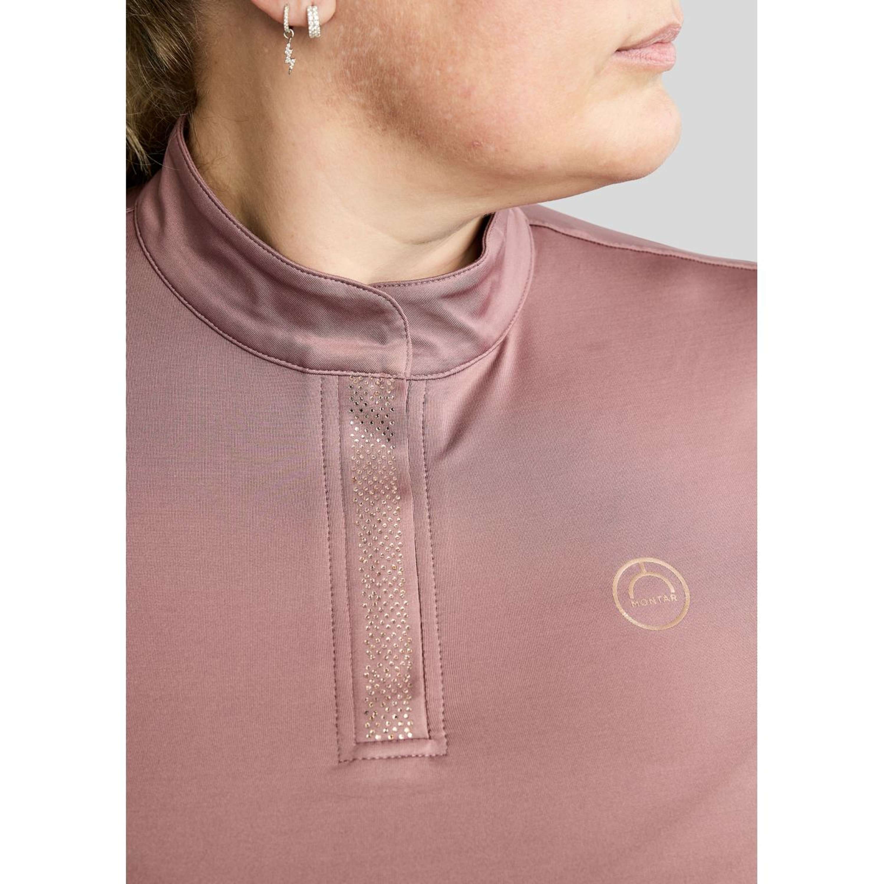 Montar Chemise Briella Rosegold Crystals Curve Longues Manches Dusty Rose - Image 3