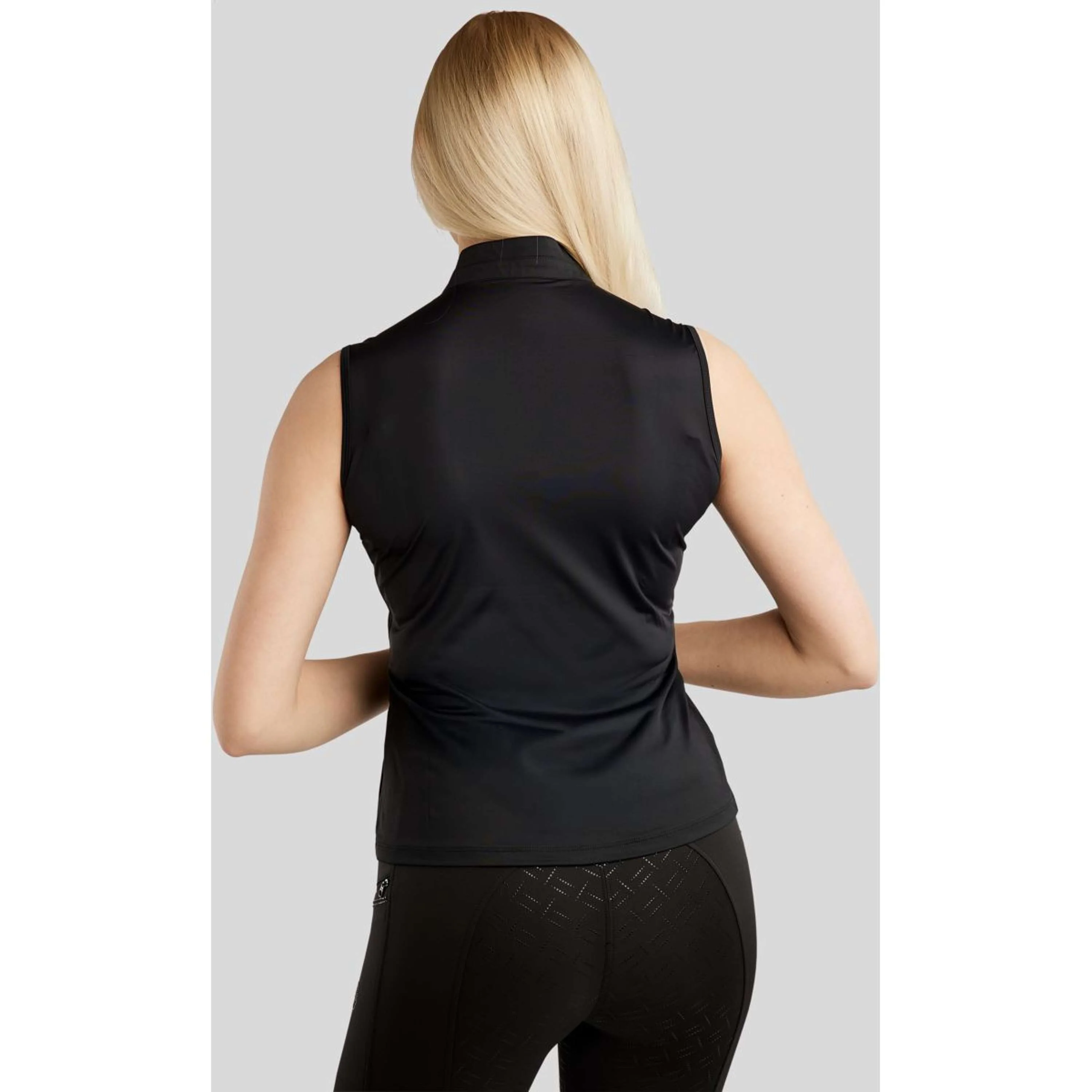 Montar Chemise MoPearl Pintuck Sans Manche Noir - Image 2