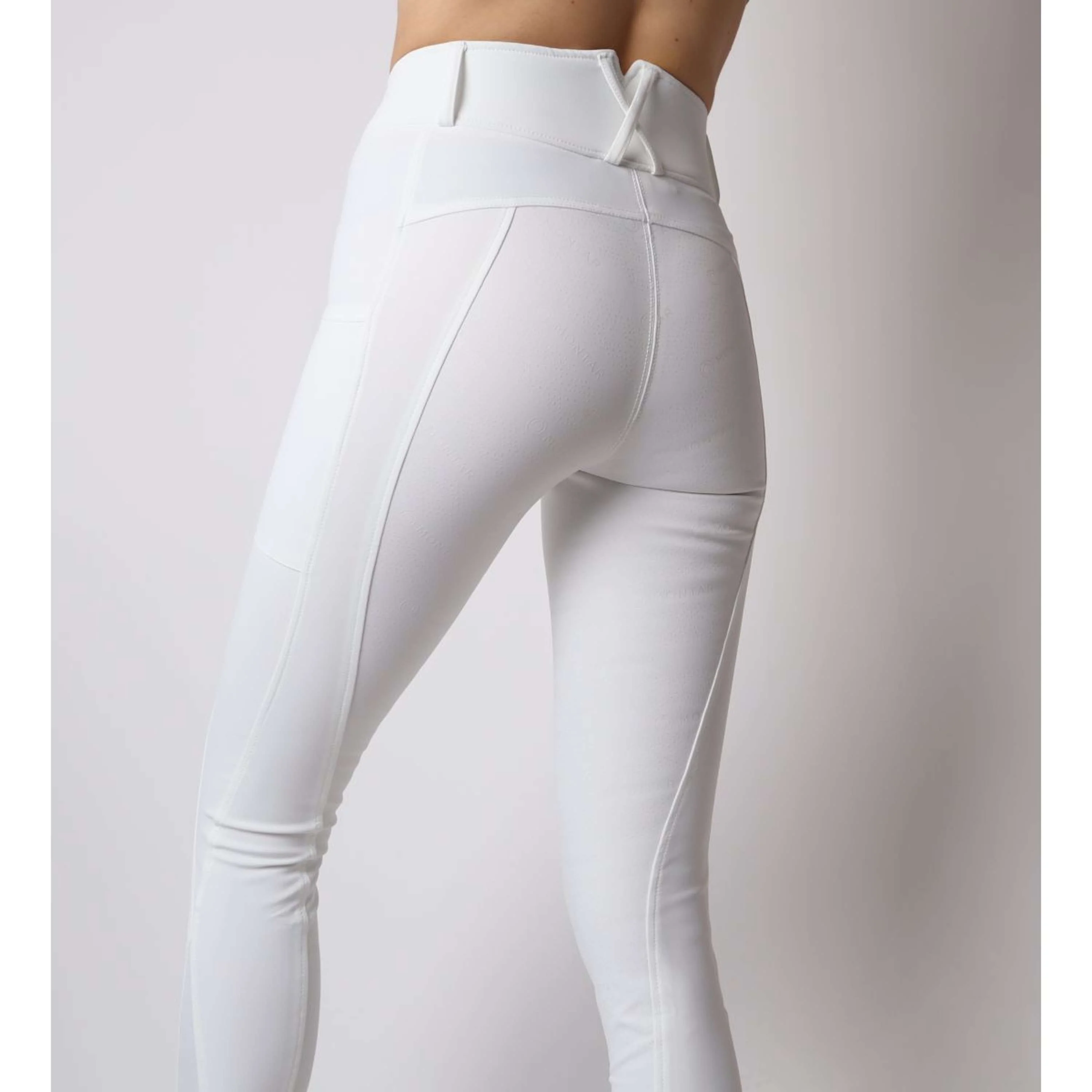 Montar Legging d'Équitation Michelle Rosegold Logo Blanc - Image 4