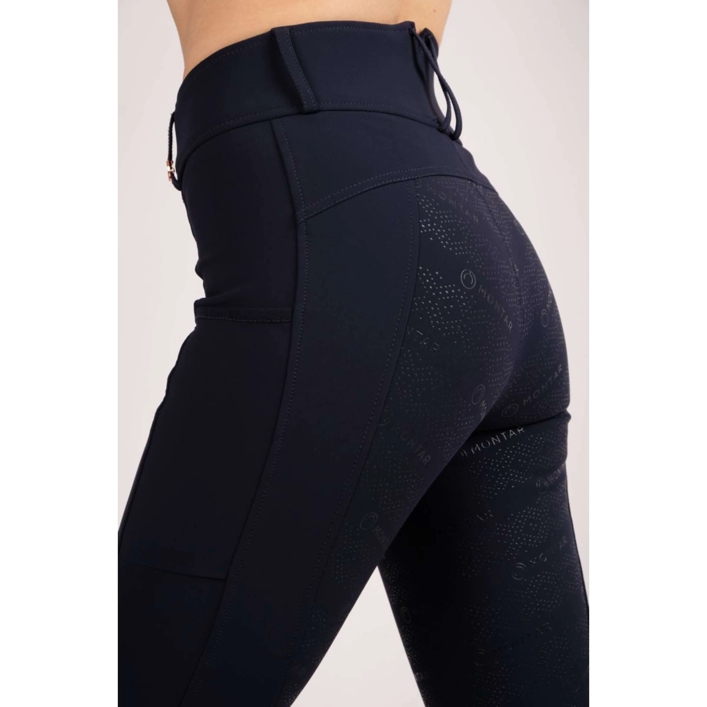 Montar Legging d'Équitation Michelle Rosegold Logo Marin - Image 3