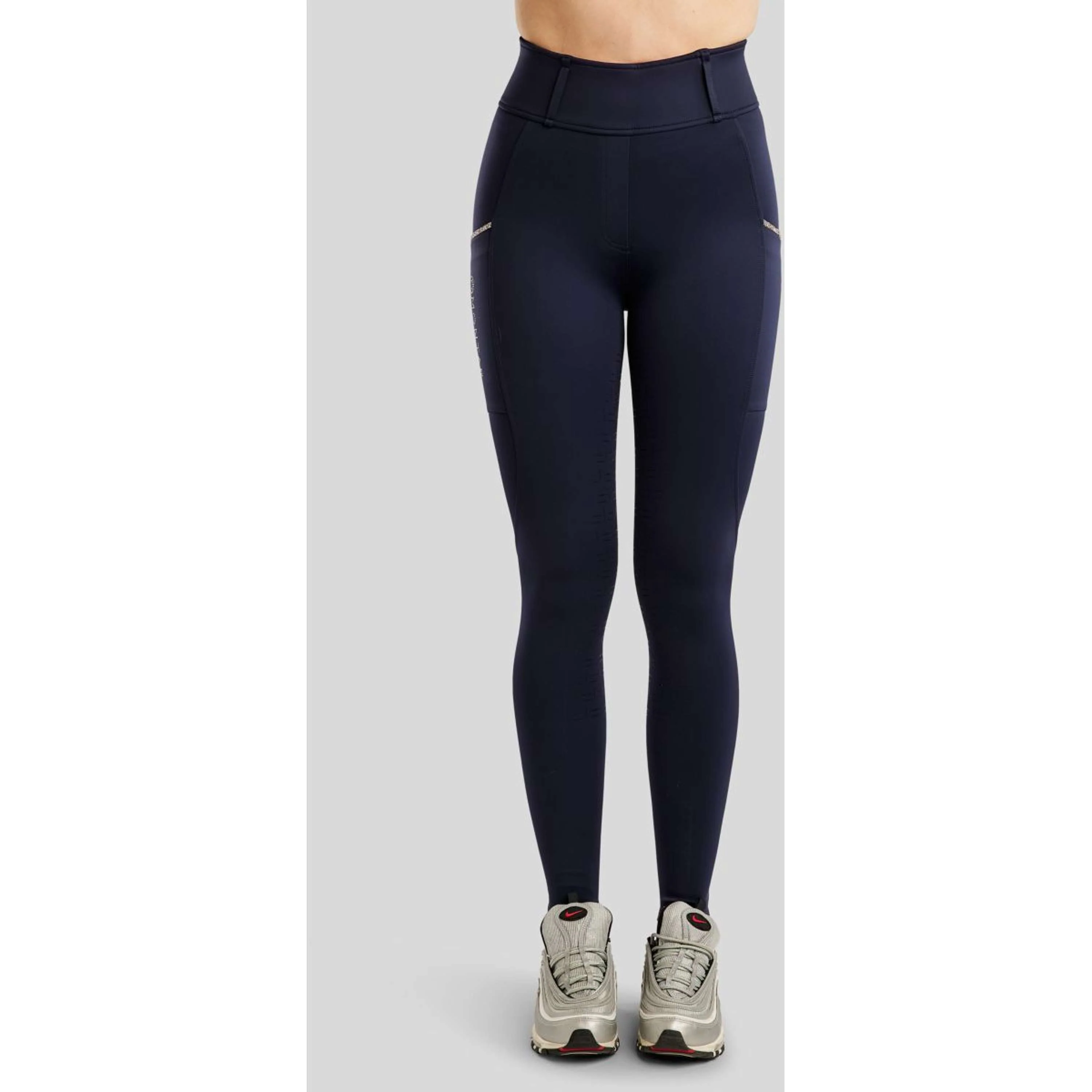 Montar Legging d'Équitation MoLila Champagne Crystals Full Grip Marin - Image 2