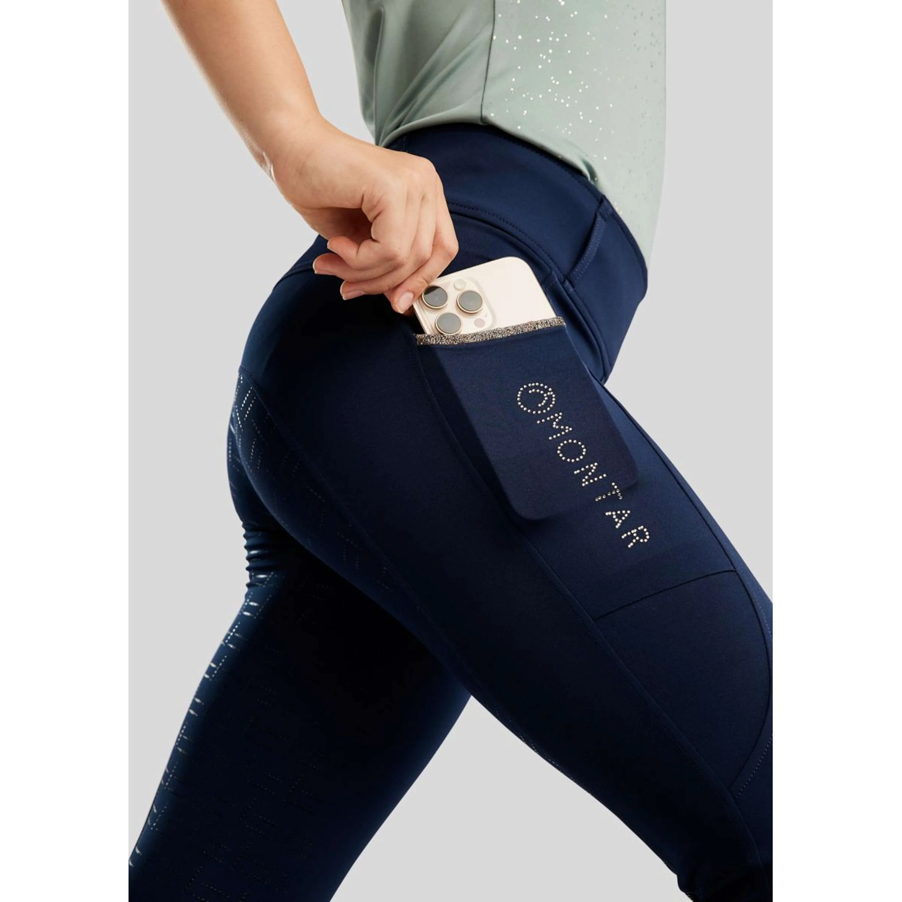 Montar Legging d'Équitation MoLila Champagne Crystals Junior Marin - Image 3