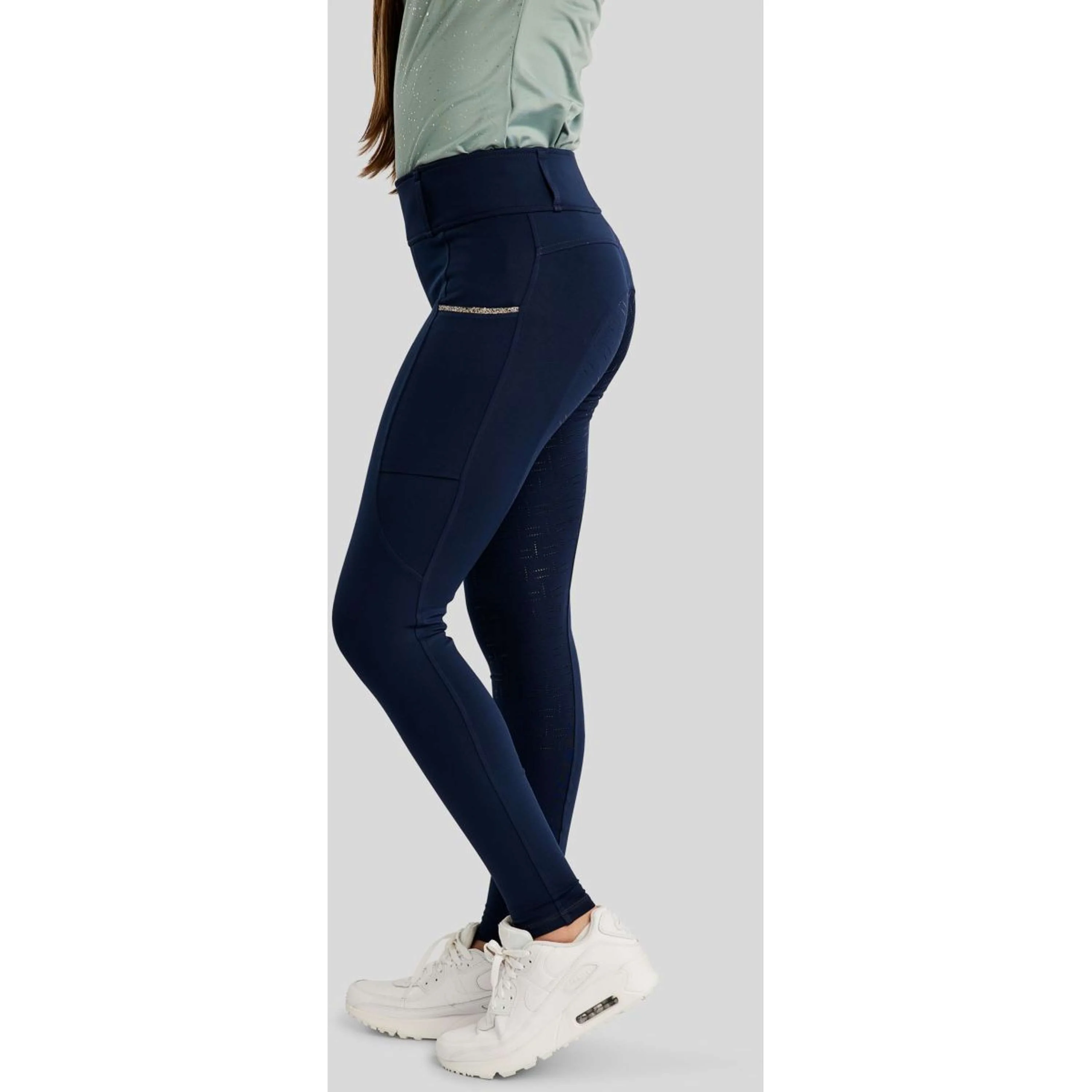 Montar Legging d'Équitation MoLila Champagne Crystals Junior Marin - Image 4
