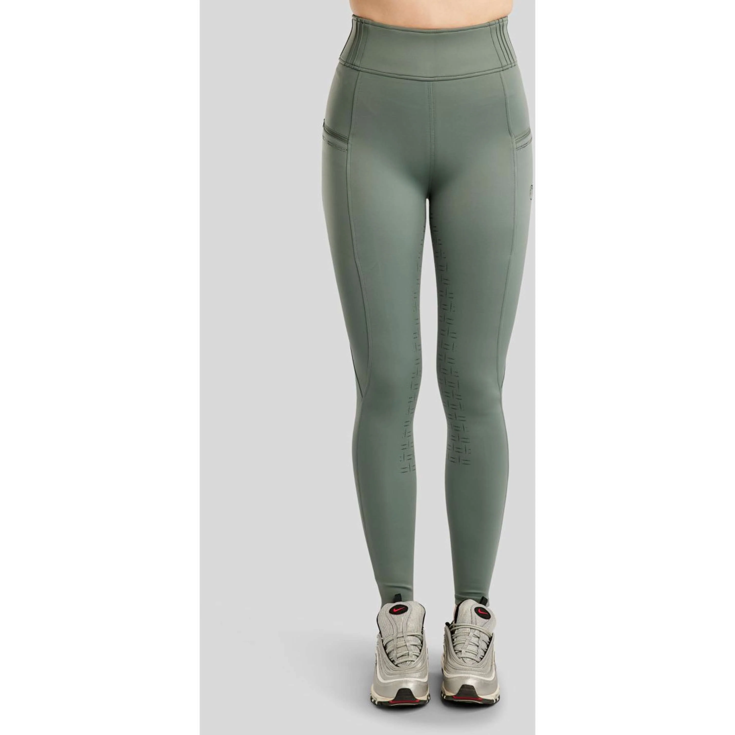 Montar Legging d'Équitation MoPearl Pintuck Full Grip Jade - Image 2