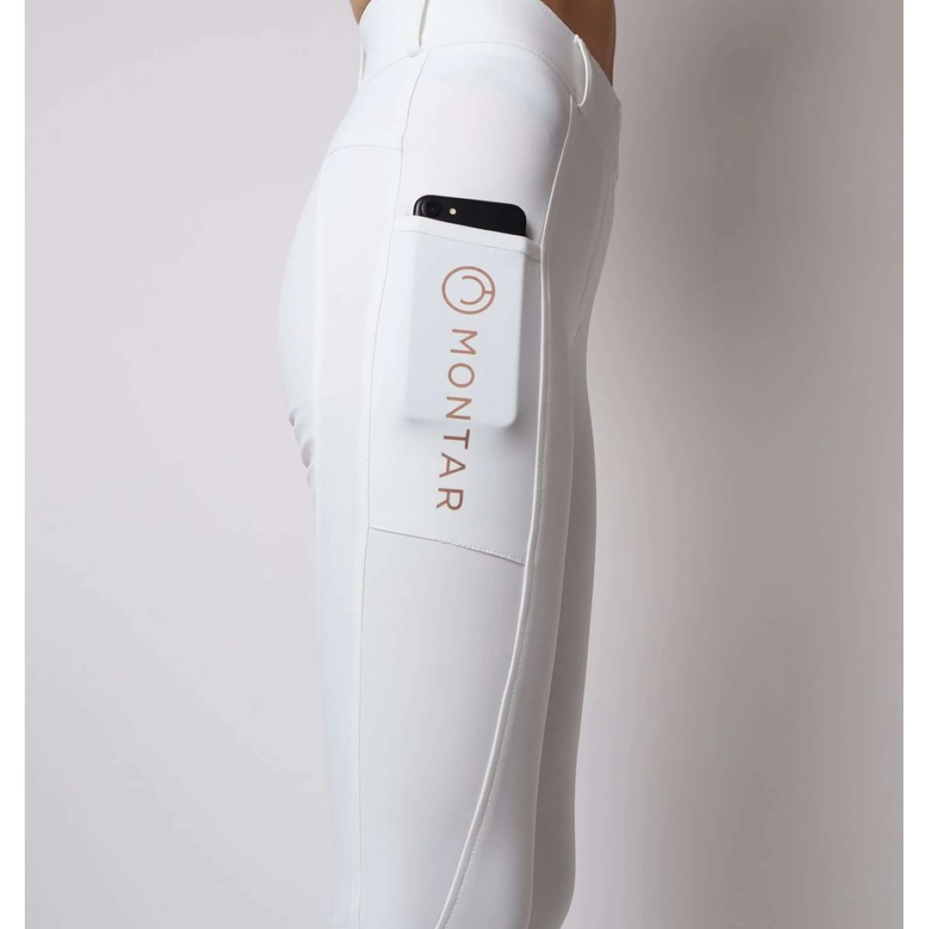 Montar Legging d'Équitation Rosegold Logo Junior Blanc - Image 3