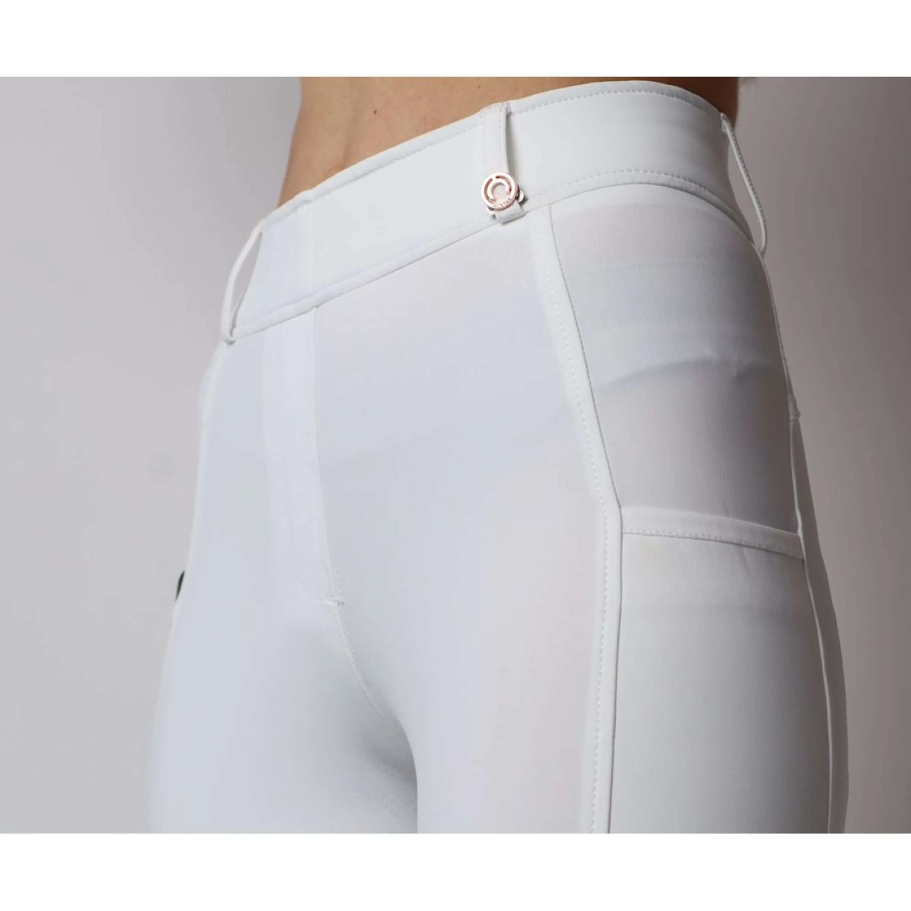 Montar Legging d'Équitation Rosegold Logo Junior Blanc - Image 6