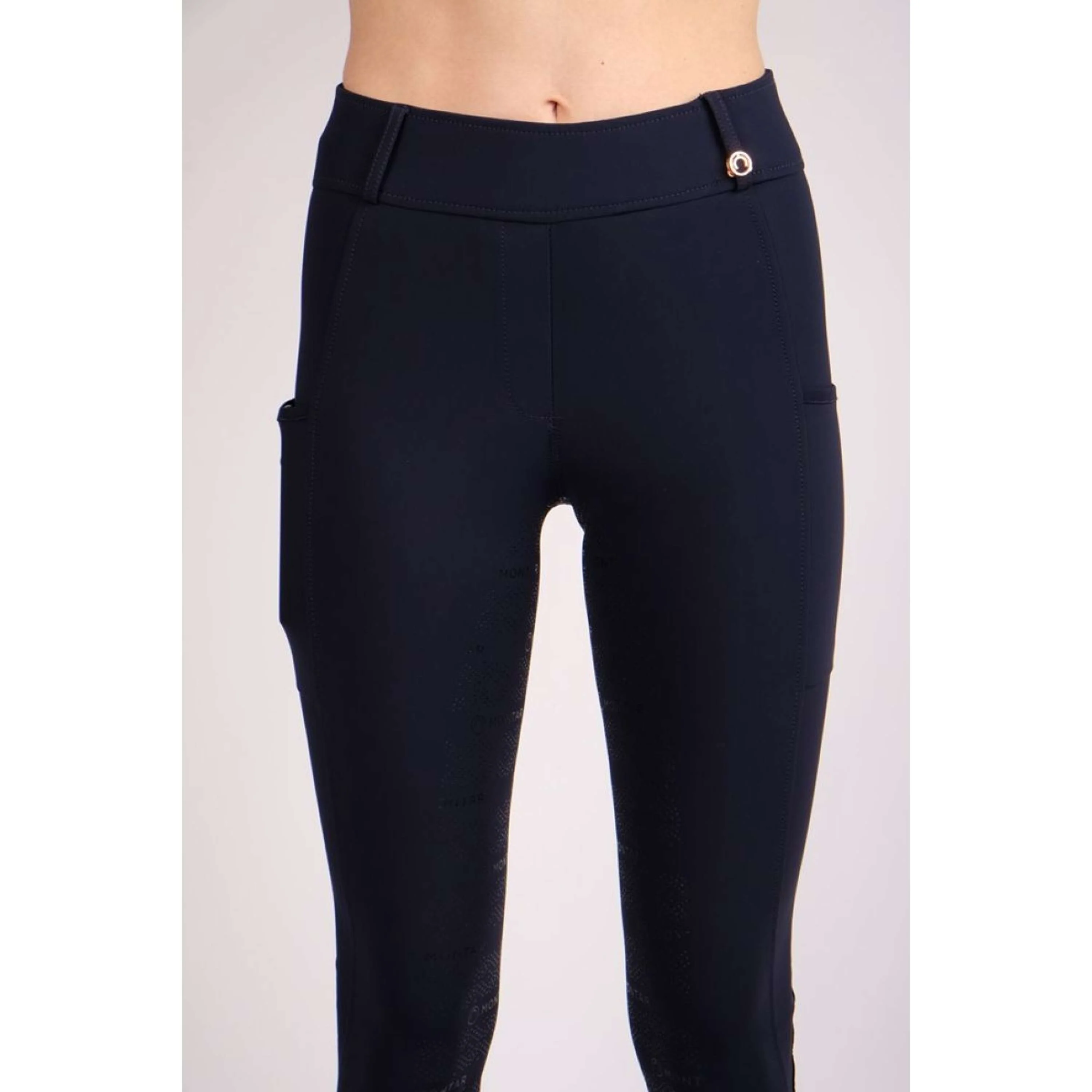 Montar Legging d'Équitation Rosegold Logo Junior Marin - Image 4